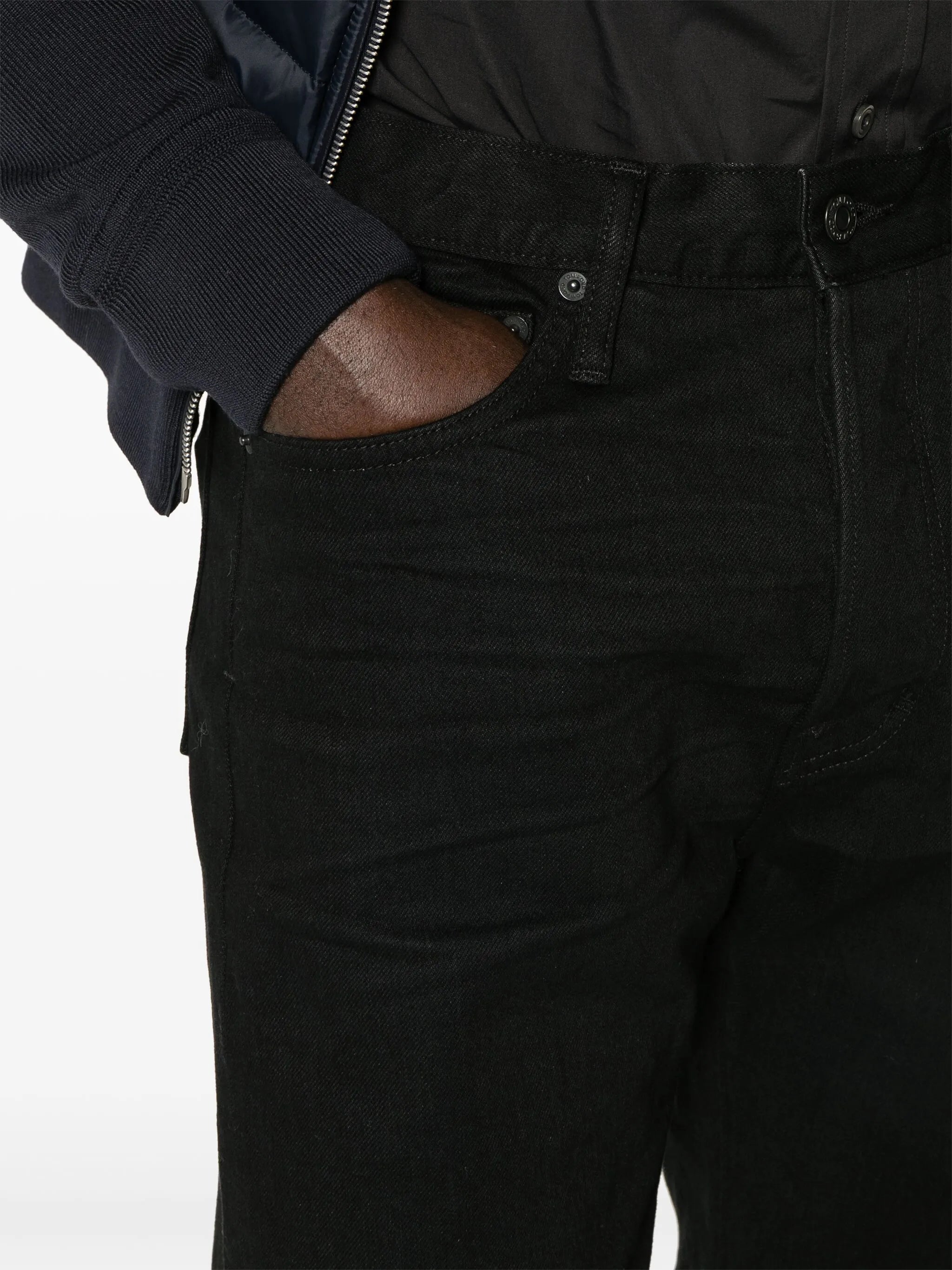 slim-leg cotton-blend jeans