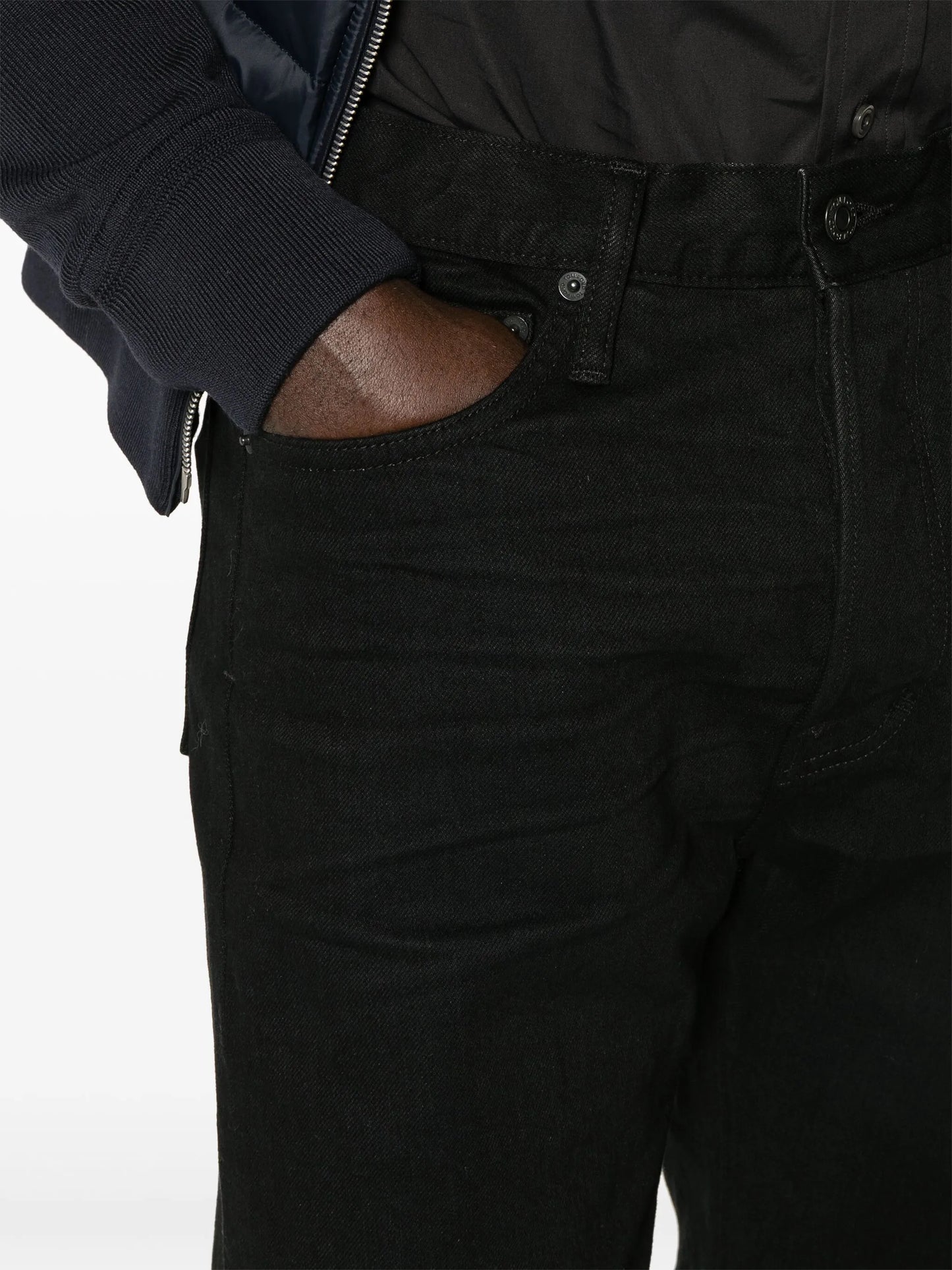 slim-leg cotton-blend jeans