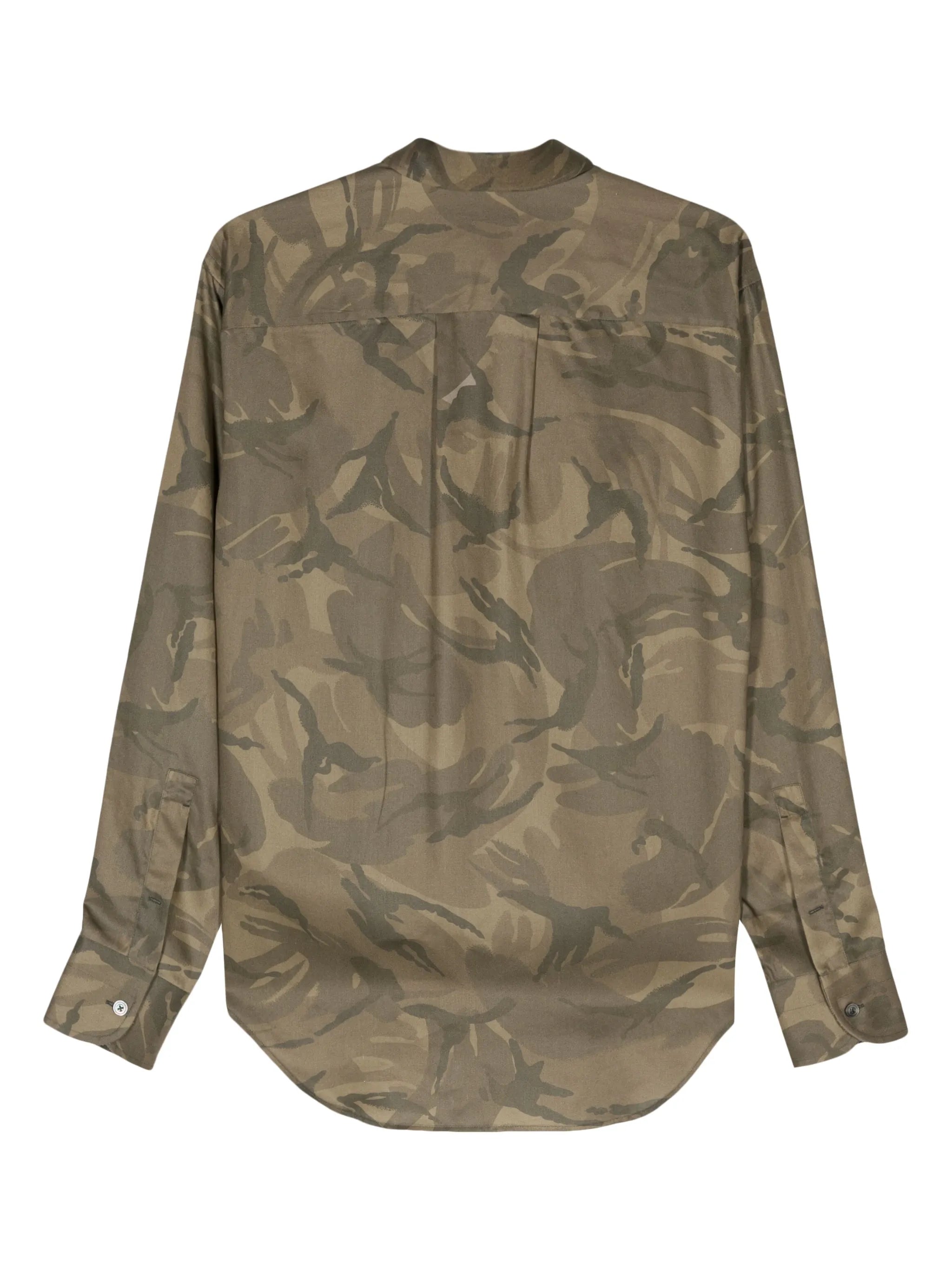 camouflage-print twill shirt