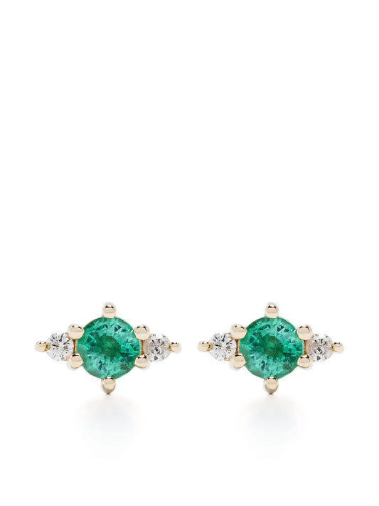 14kt yellow gold Trio Posts diamond stud earrings