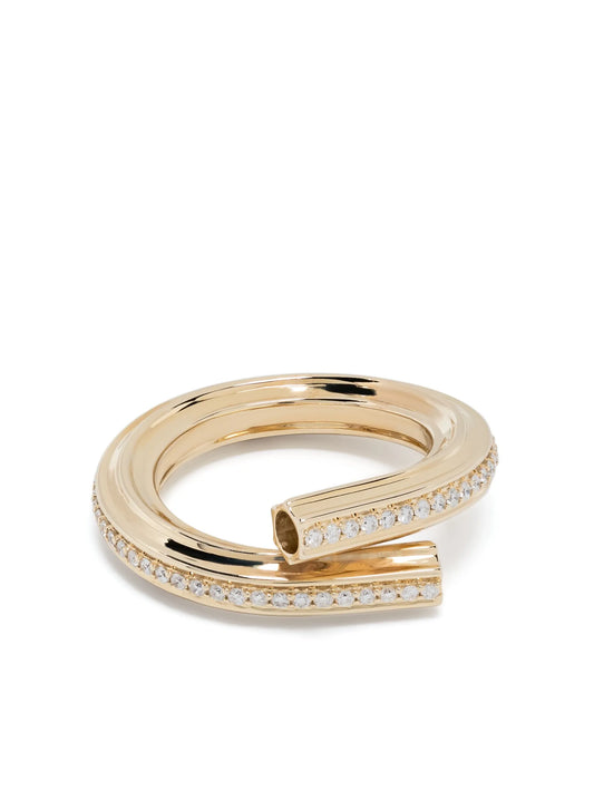 14kt yellow gold diamond Macaroni Eternity ring