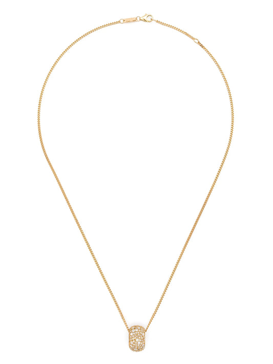 14kt yellow gold Big Bead diamond pendant necklace