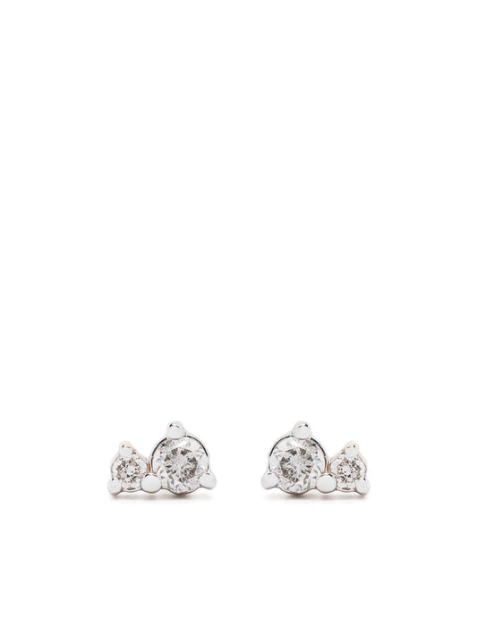 14kt yellow gold diamond amigos post-stud earrings