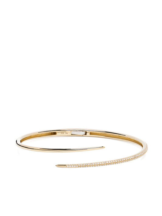 14kt yellow gold Thorn diamond cuff bracelet