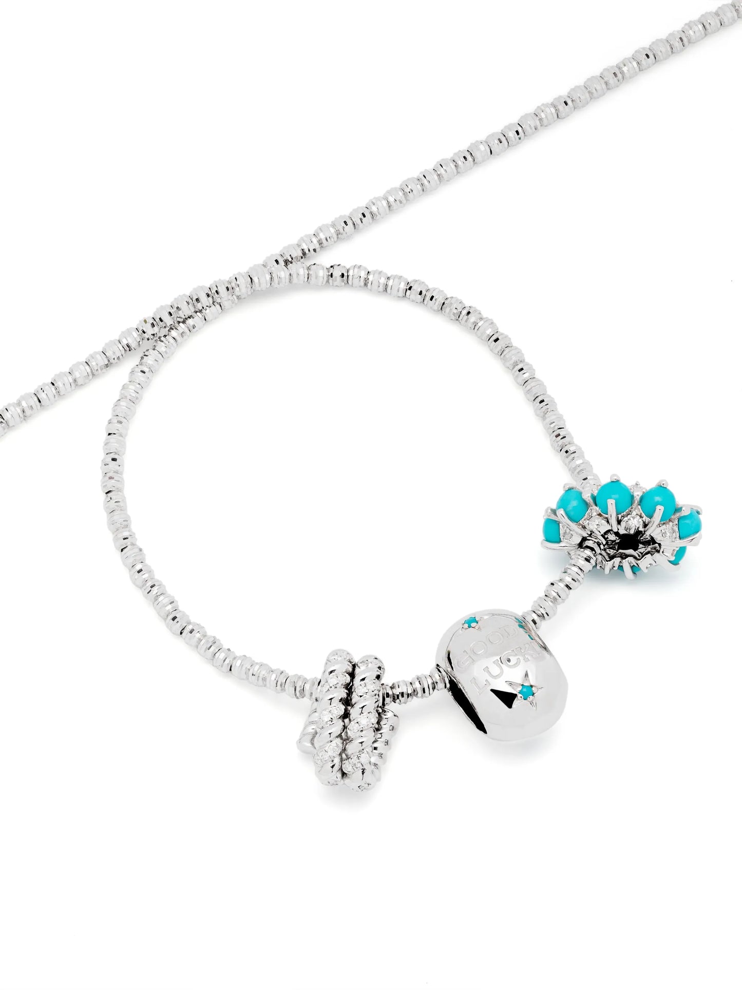 sterling silver Space Cowboy Big Bead diamond necklace