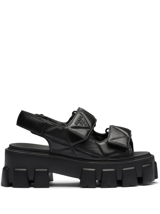 Monolith quilted leather sandals