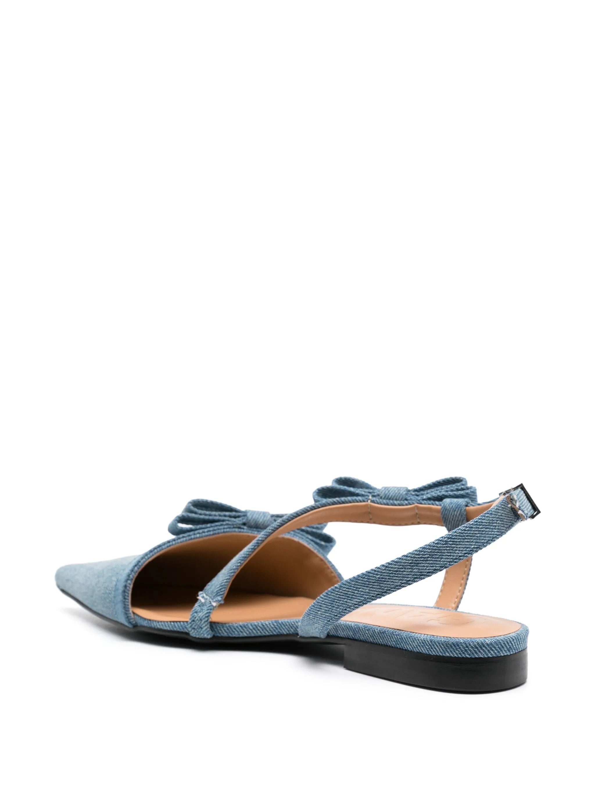 bow-detailing pointed-toe ballerina shoes