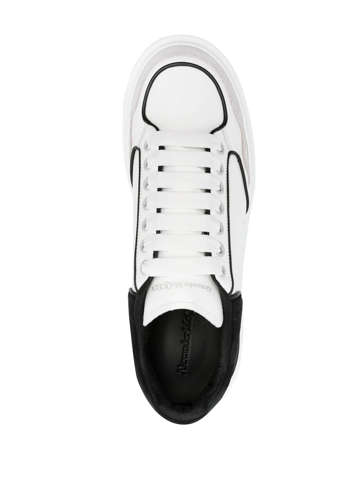 Oversized panelled leather sneakers