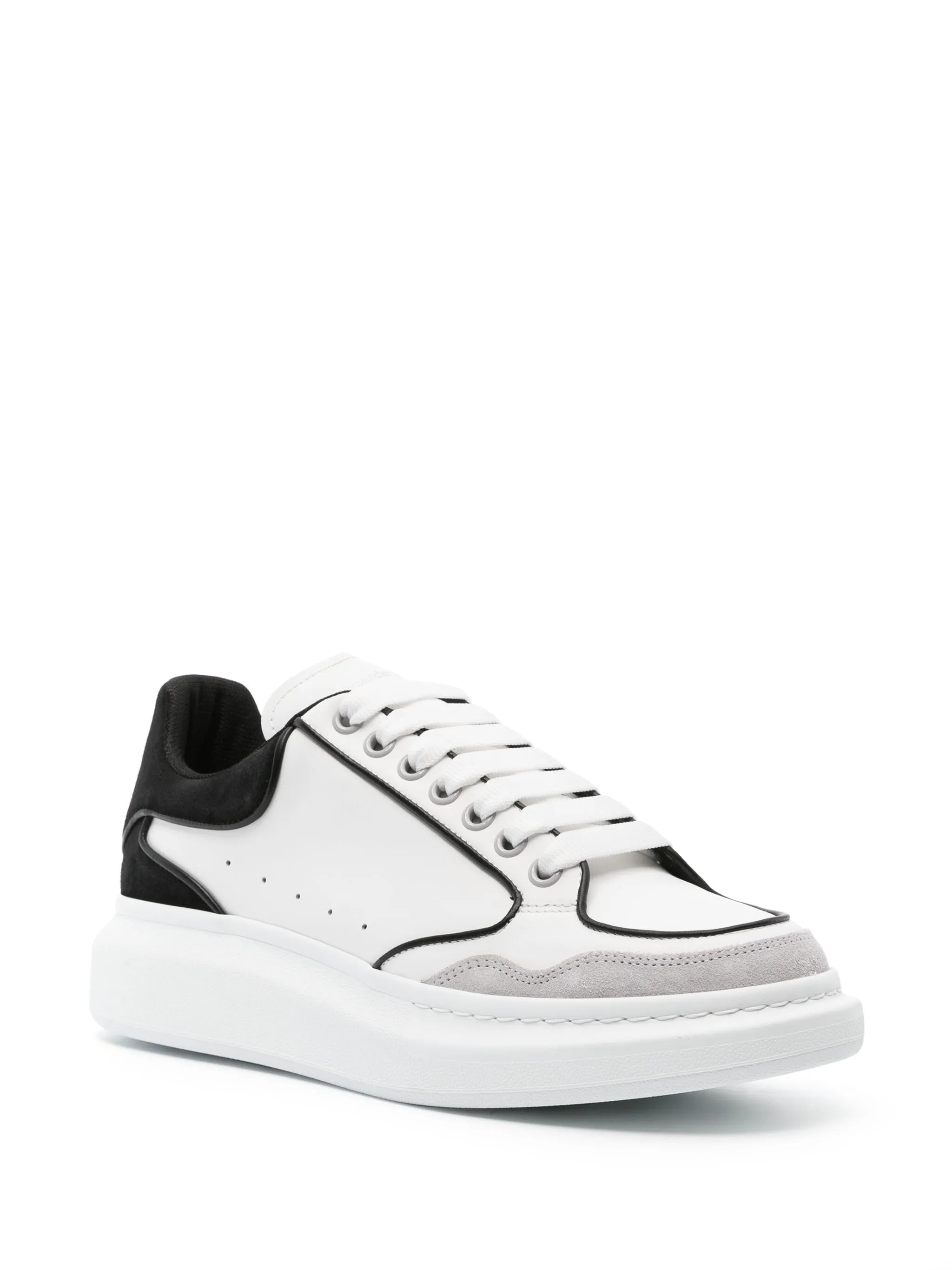 Oversized panelled leather sneakers