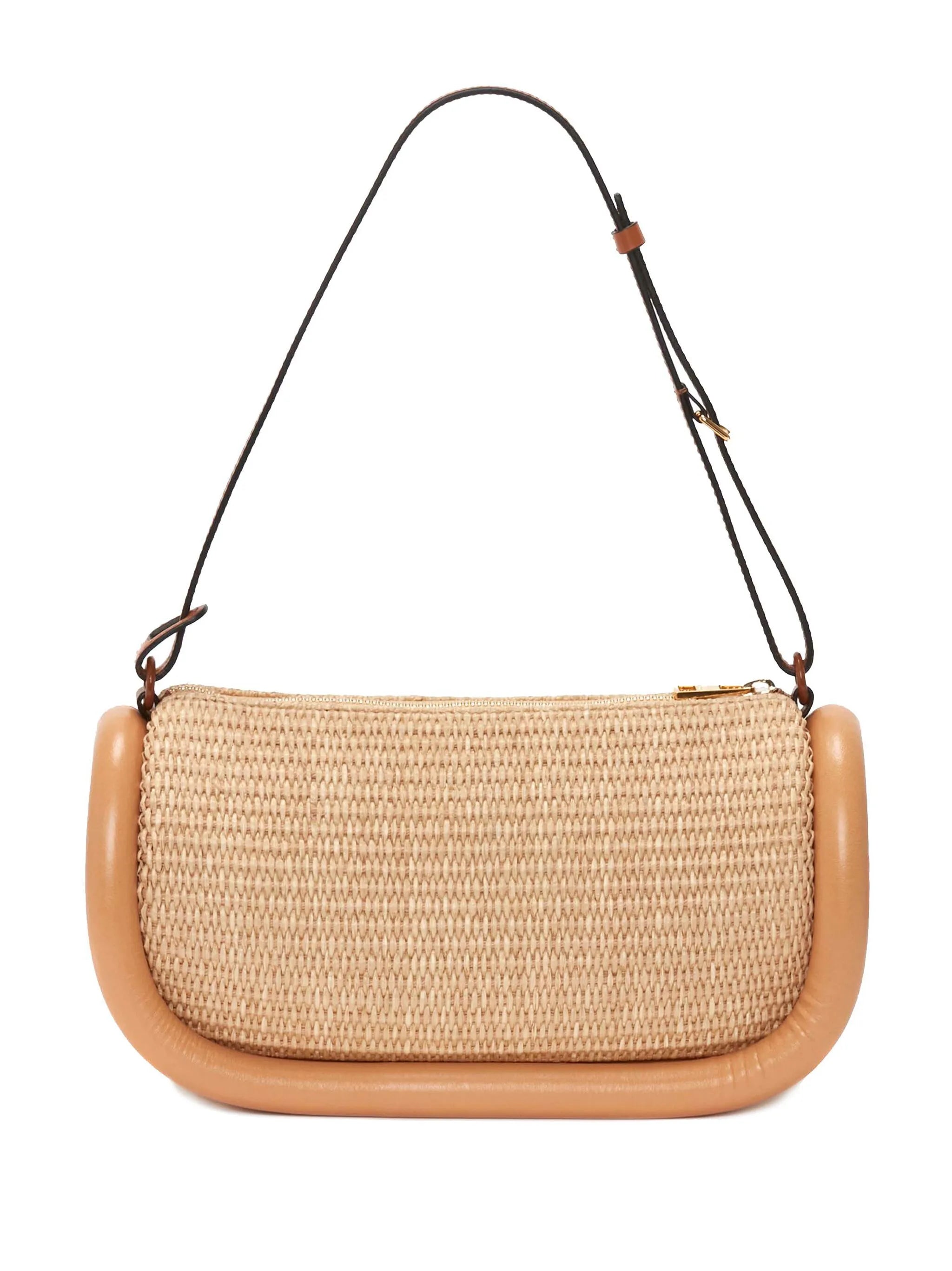 Bumper-15 raffia shoulder bag