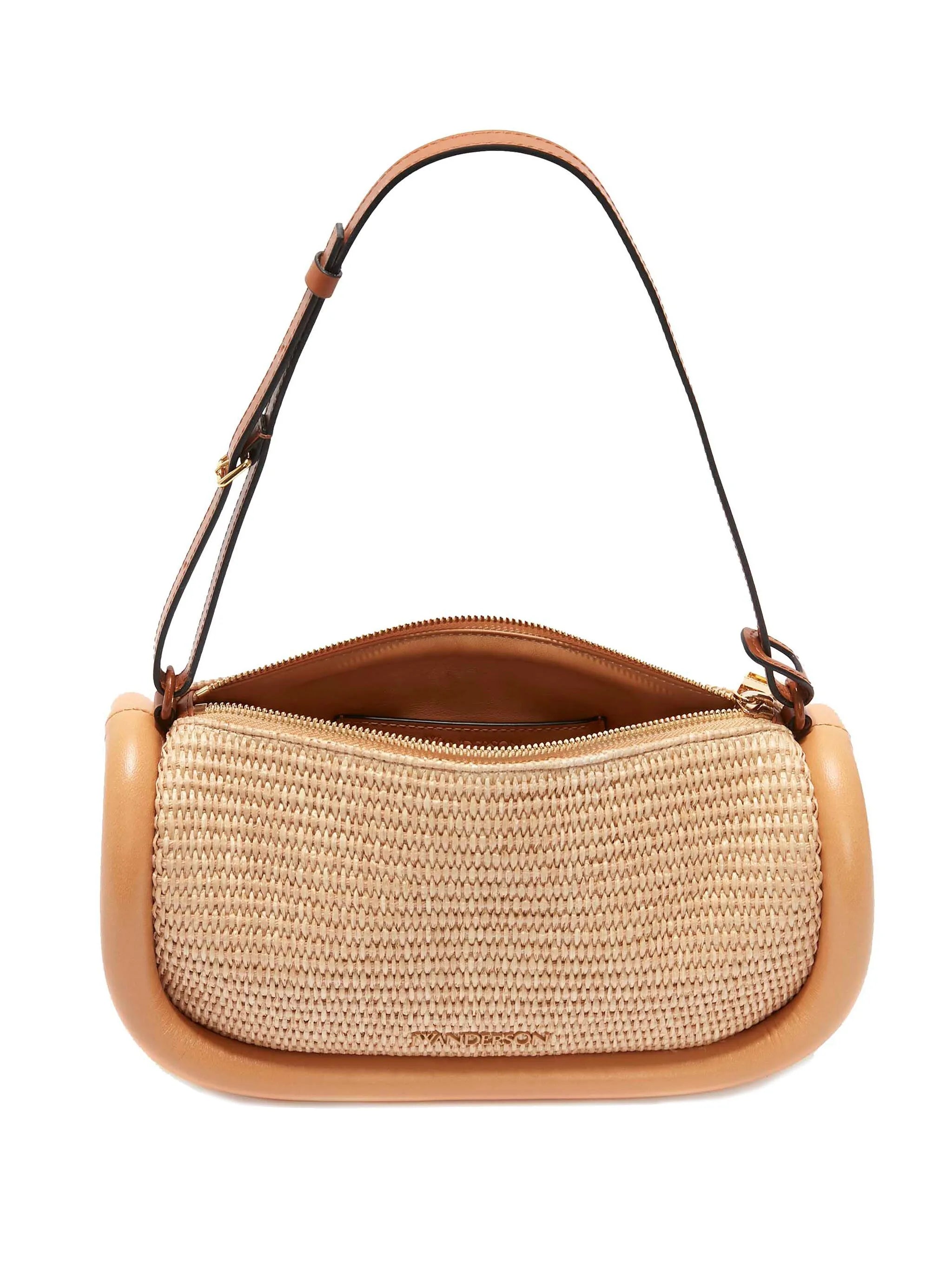 Bumper-15 raffia shoulder bag