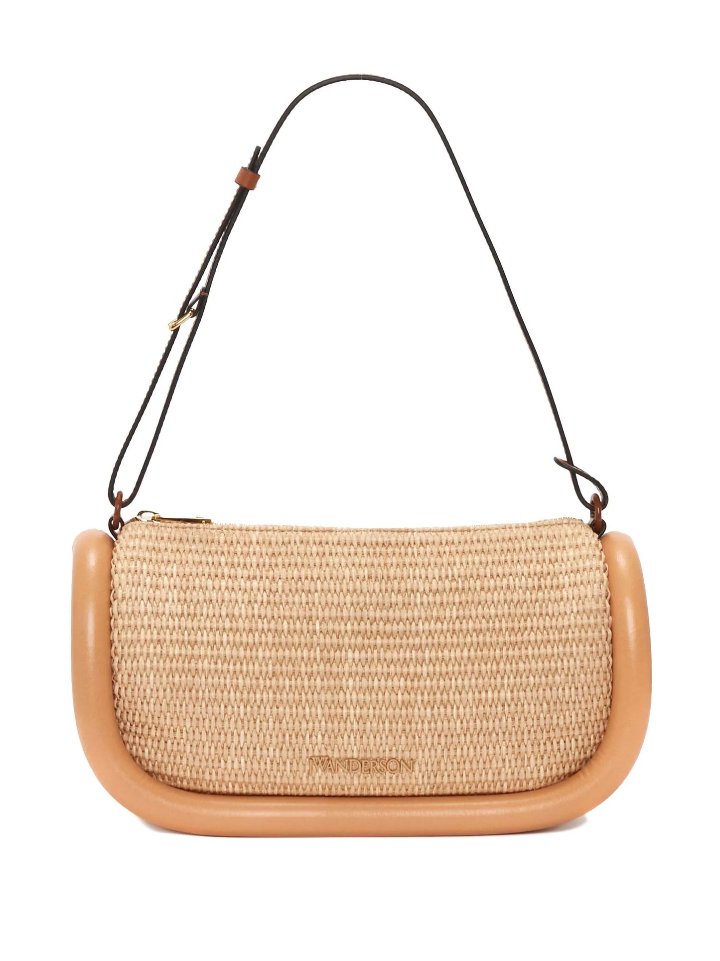 Bumper-15 raffia shoulder bag