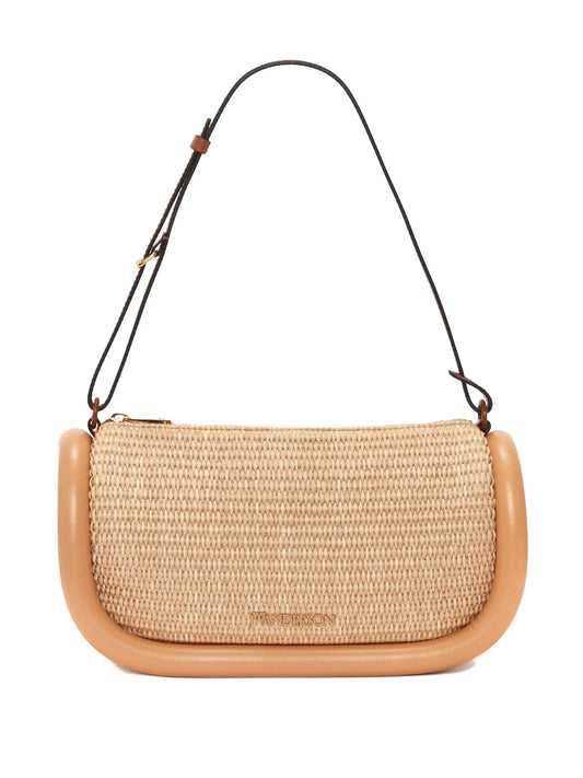 Bumper-15 raffia shoulder bag