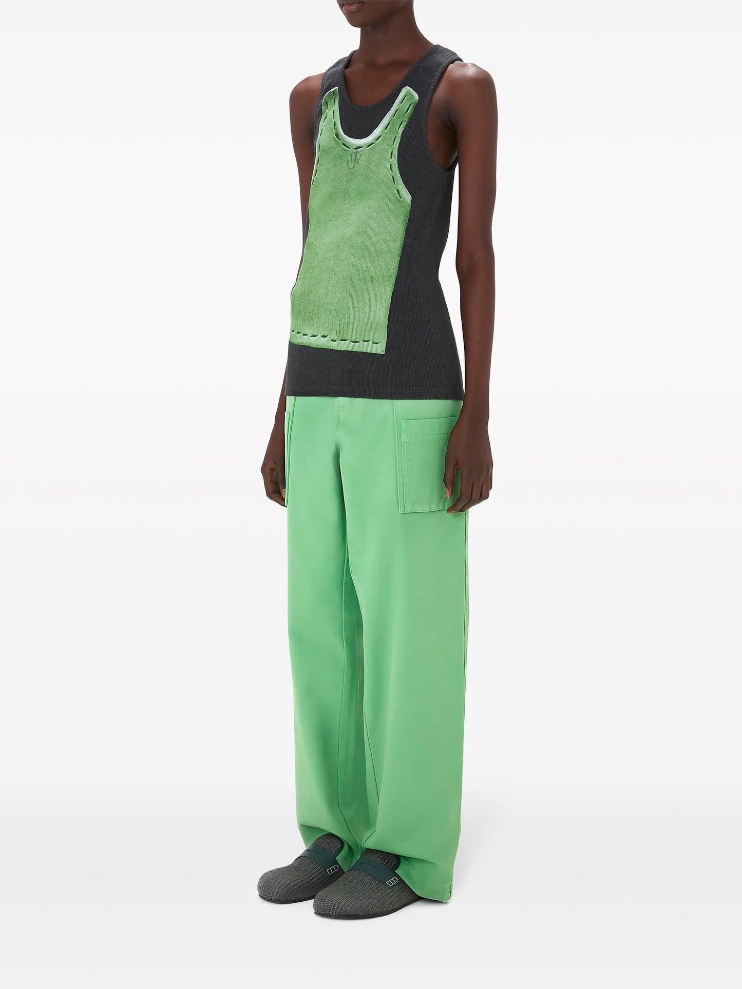 Clay trompe l'oeil-print top