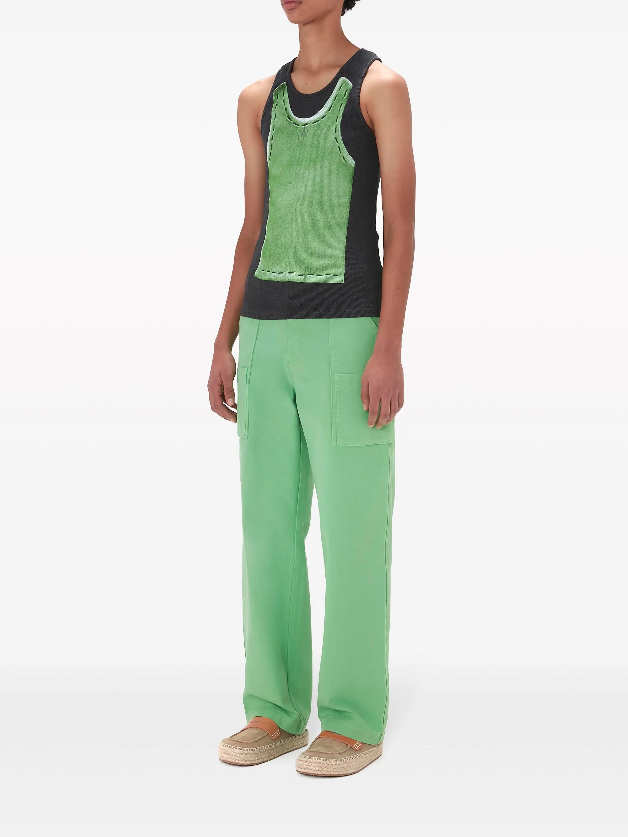Clay trompe l'oeil-print top