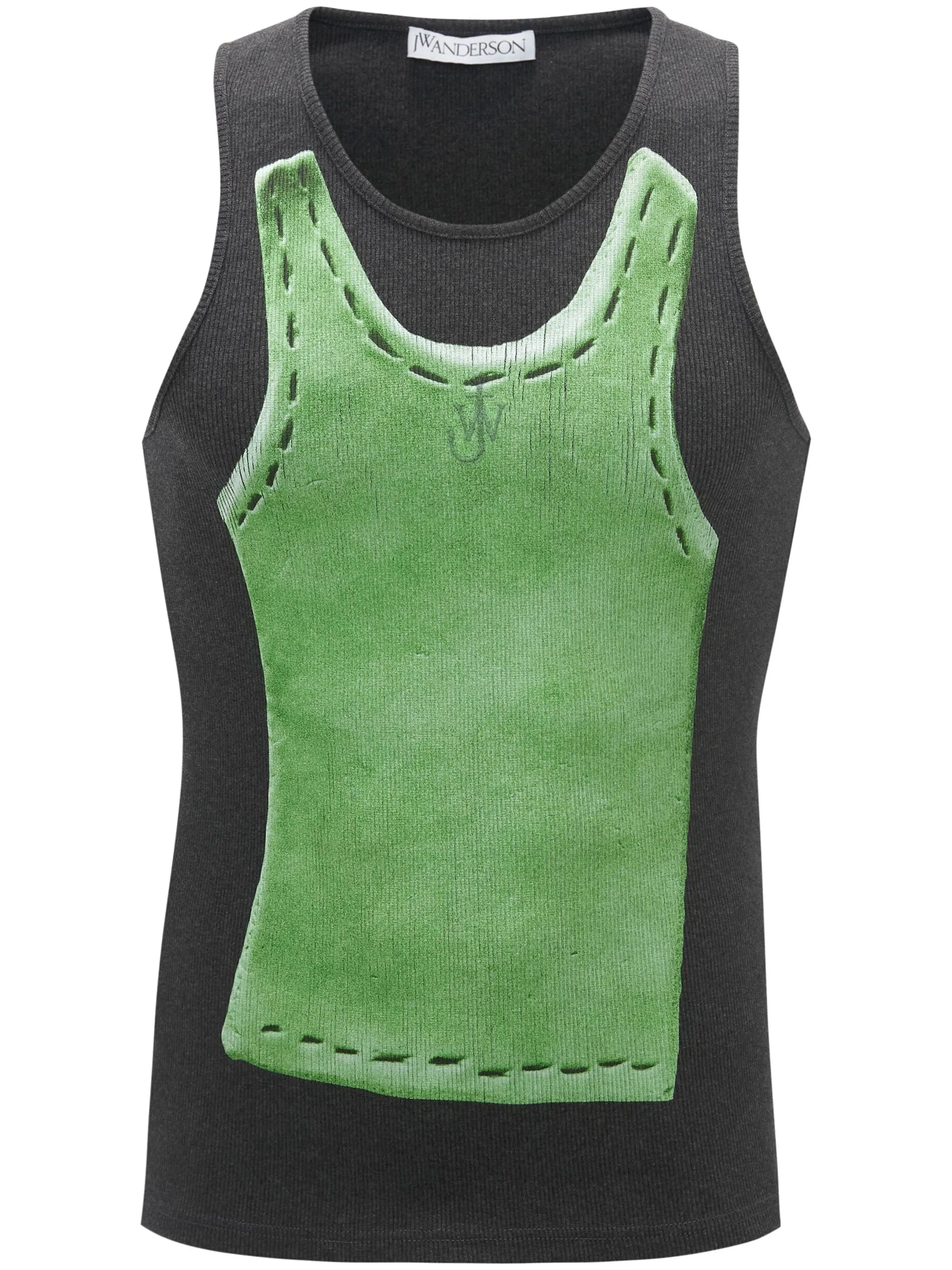 Clay trompe l'oeil-print top