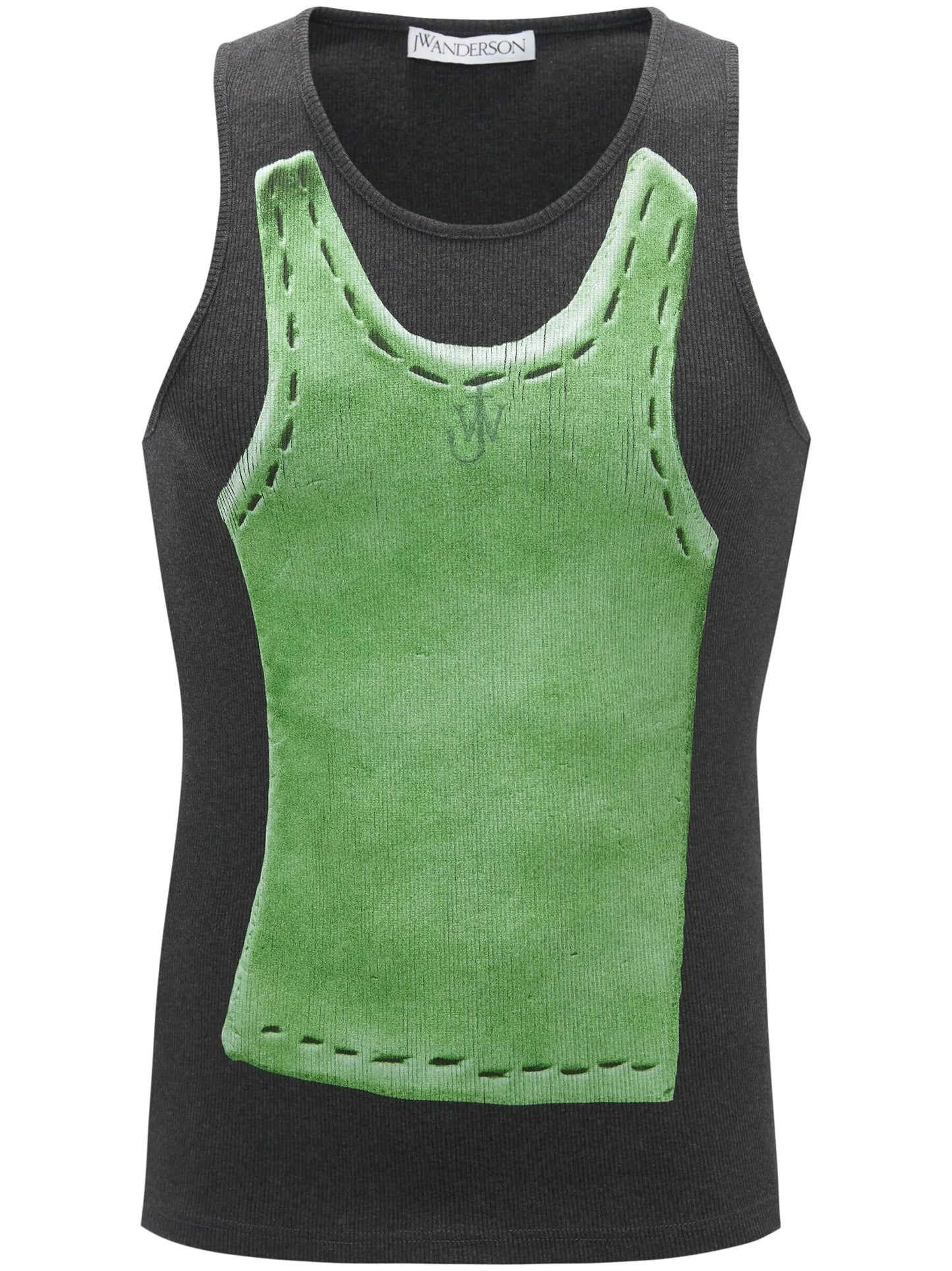 Clay trompe l'oeil-print top
