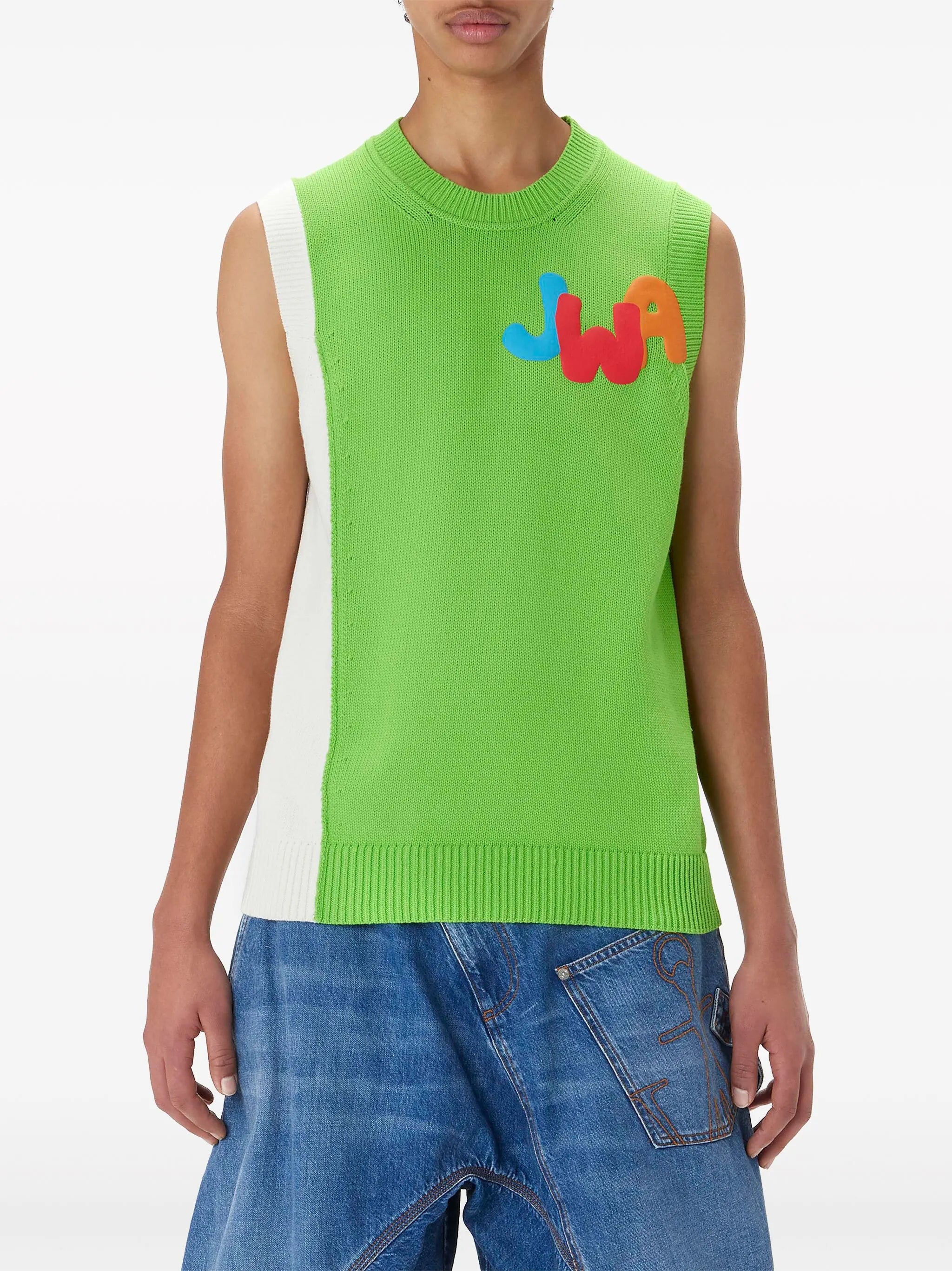 JWA two-tone knitted vest