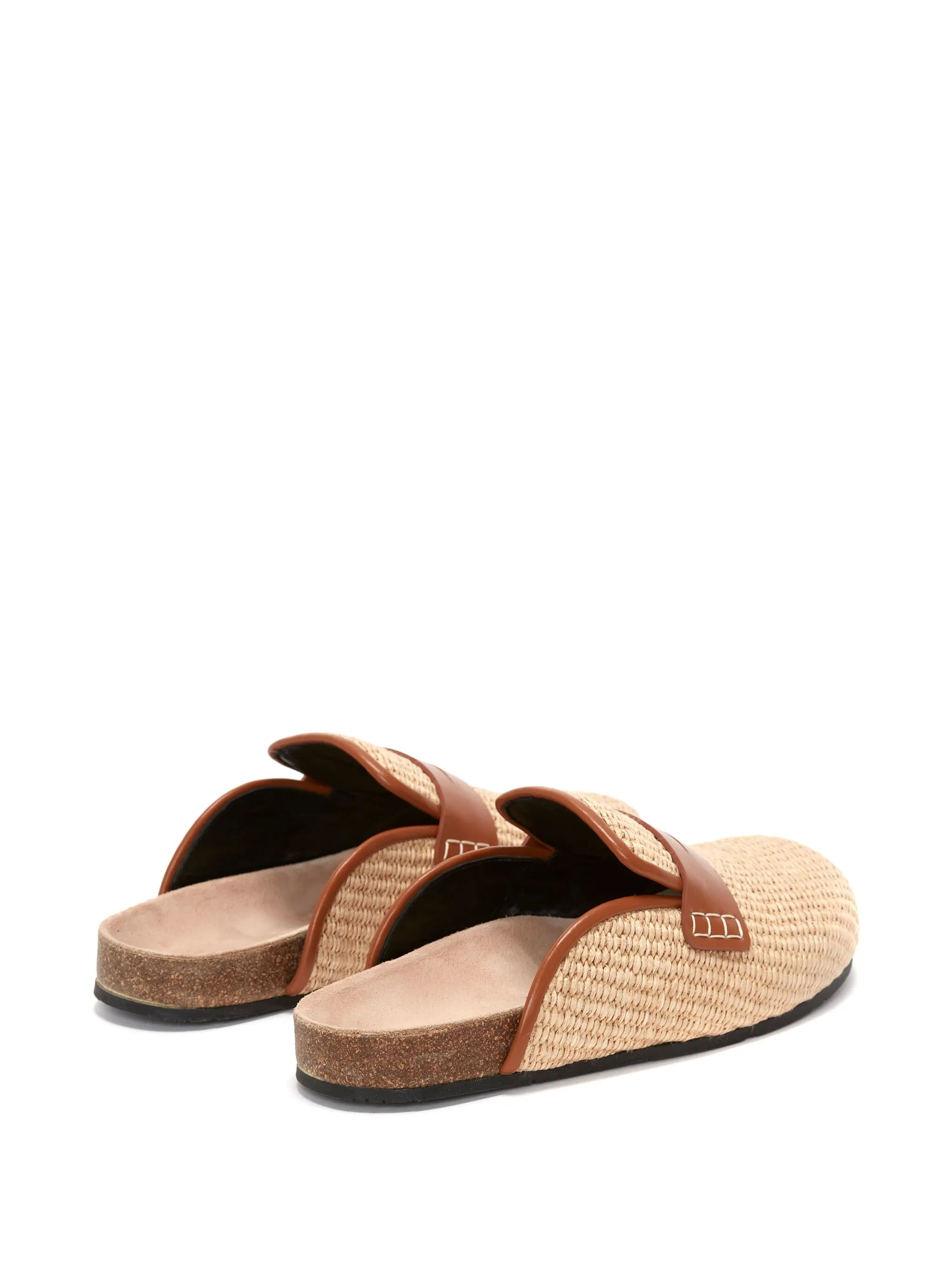 penny-slot raffia mules