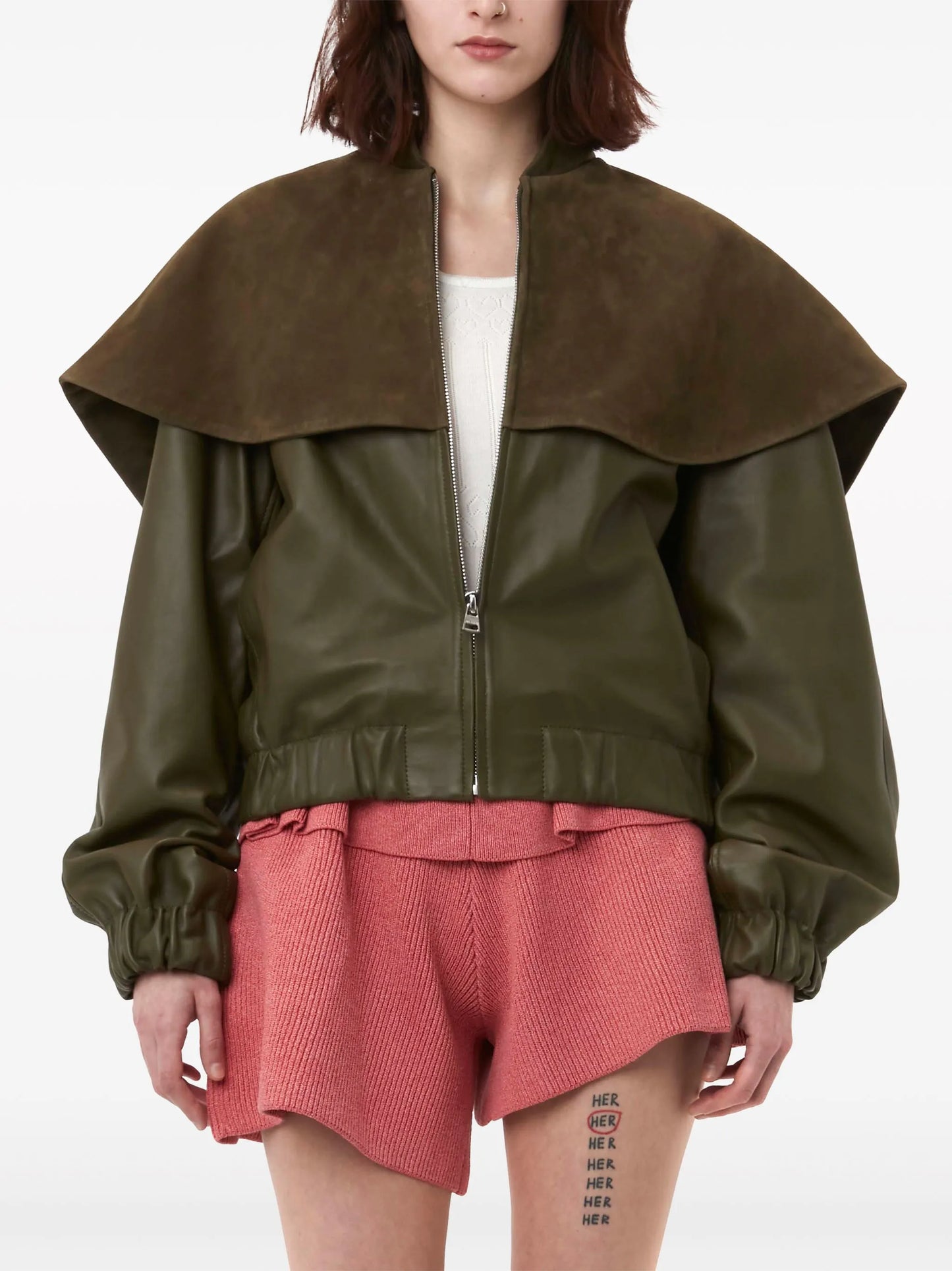 leather bomber jacket