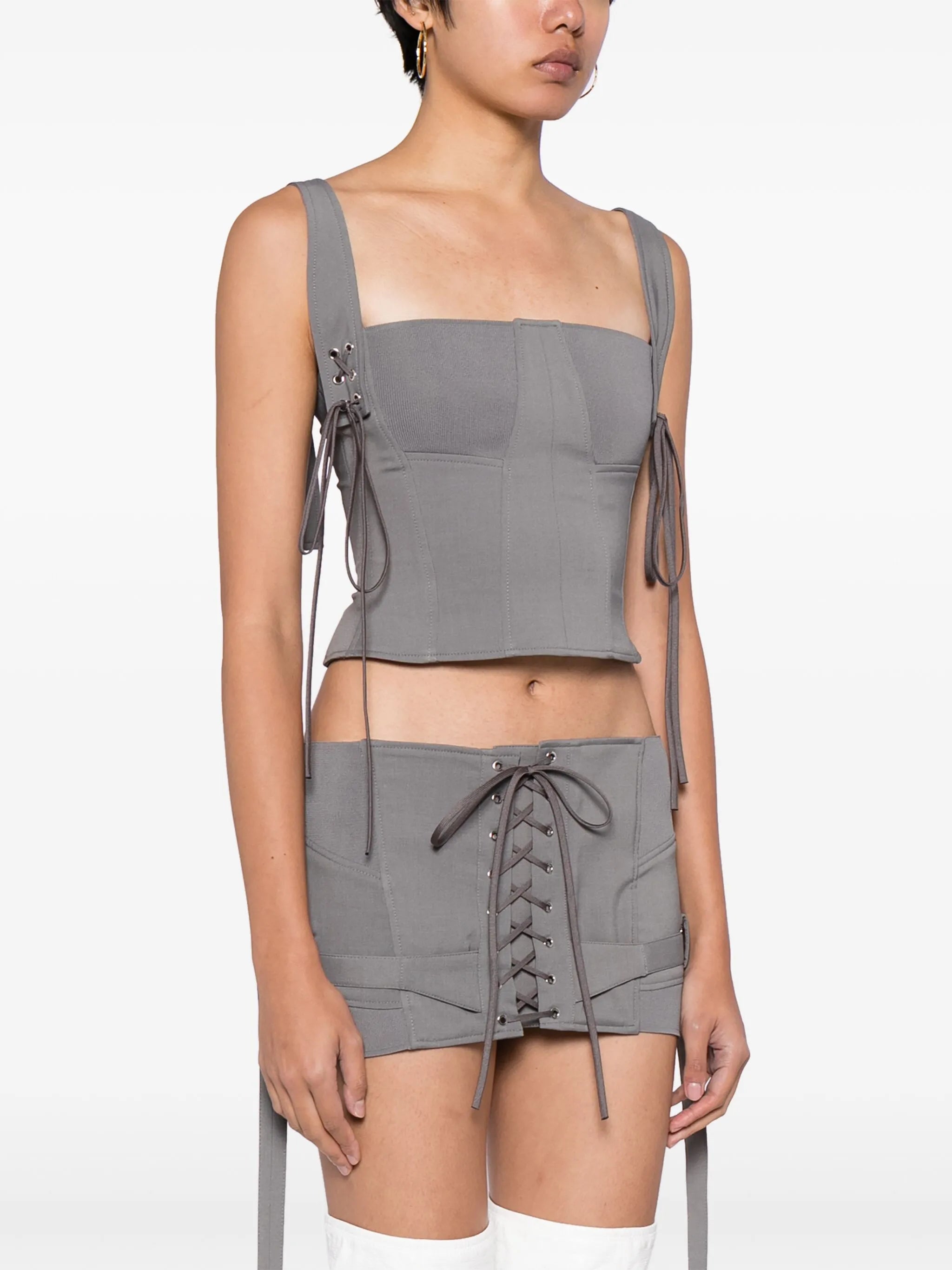 lace-up bustier top