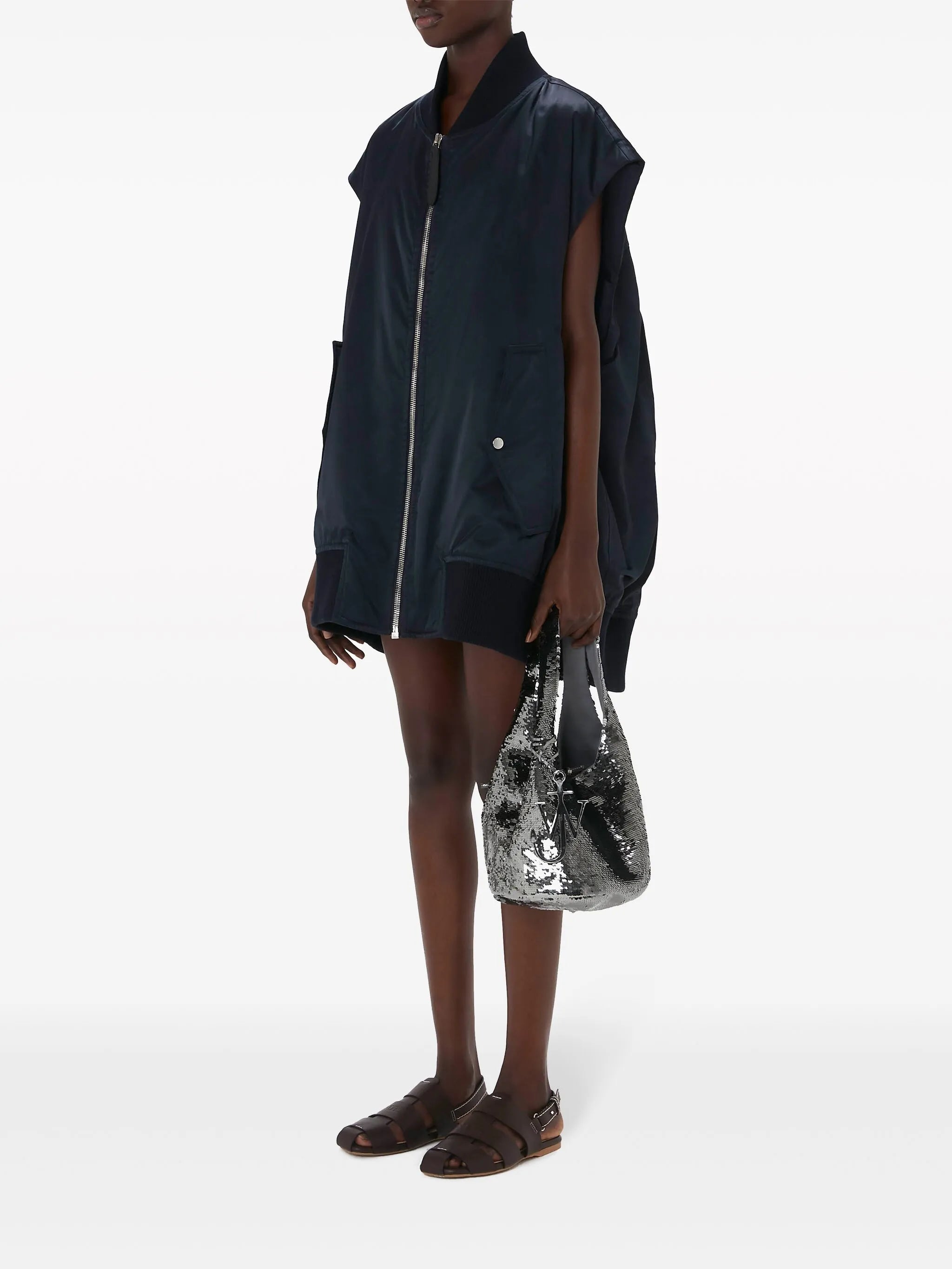 sleeveless bomber jacket