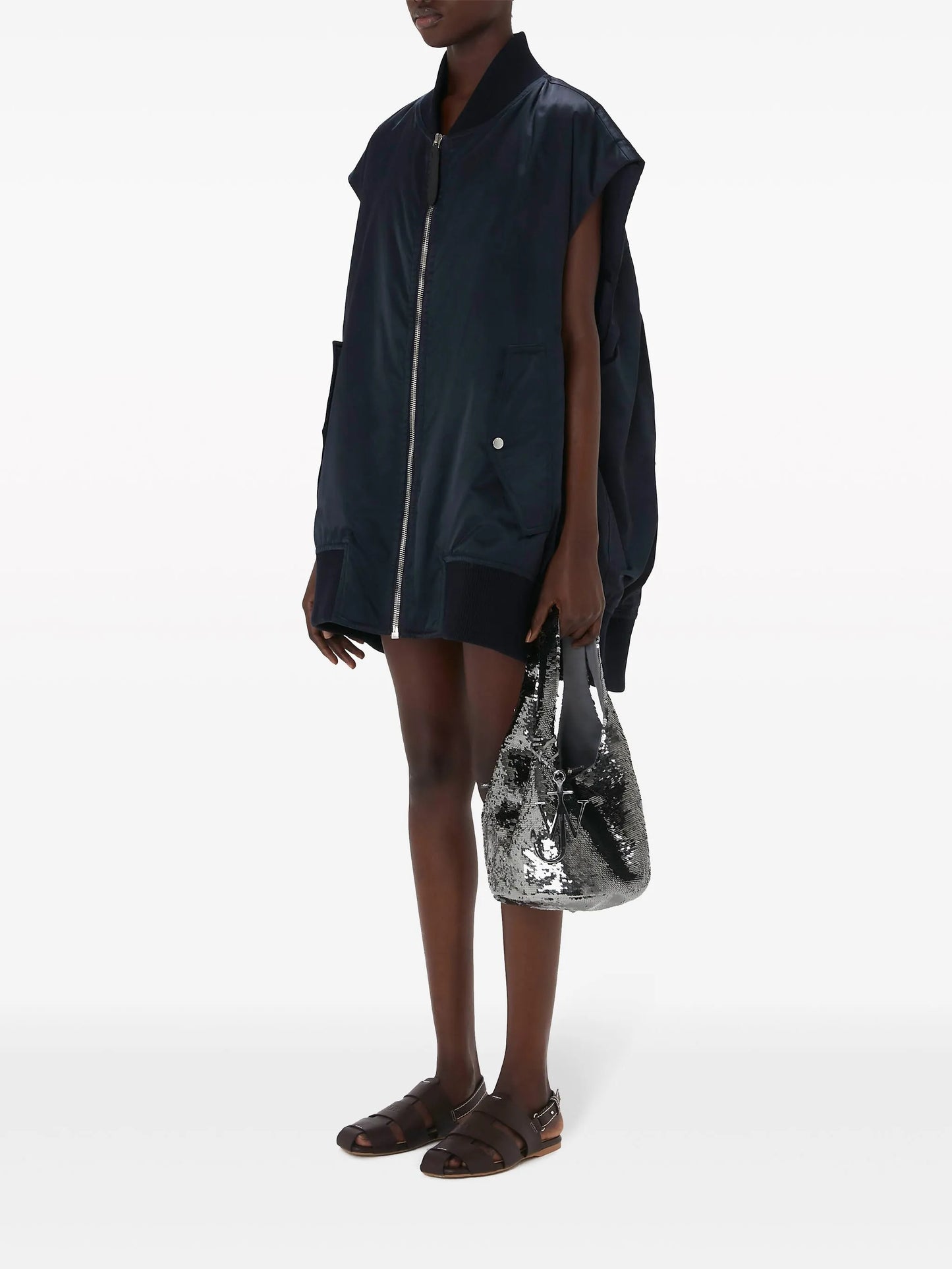 sleeveless bomber jacket