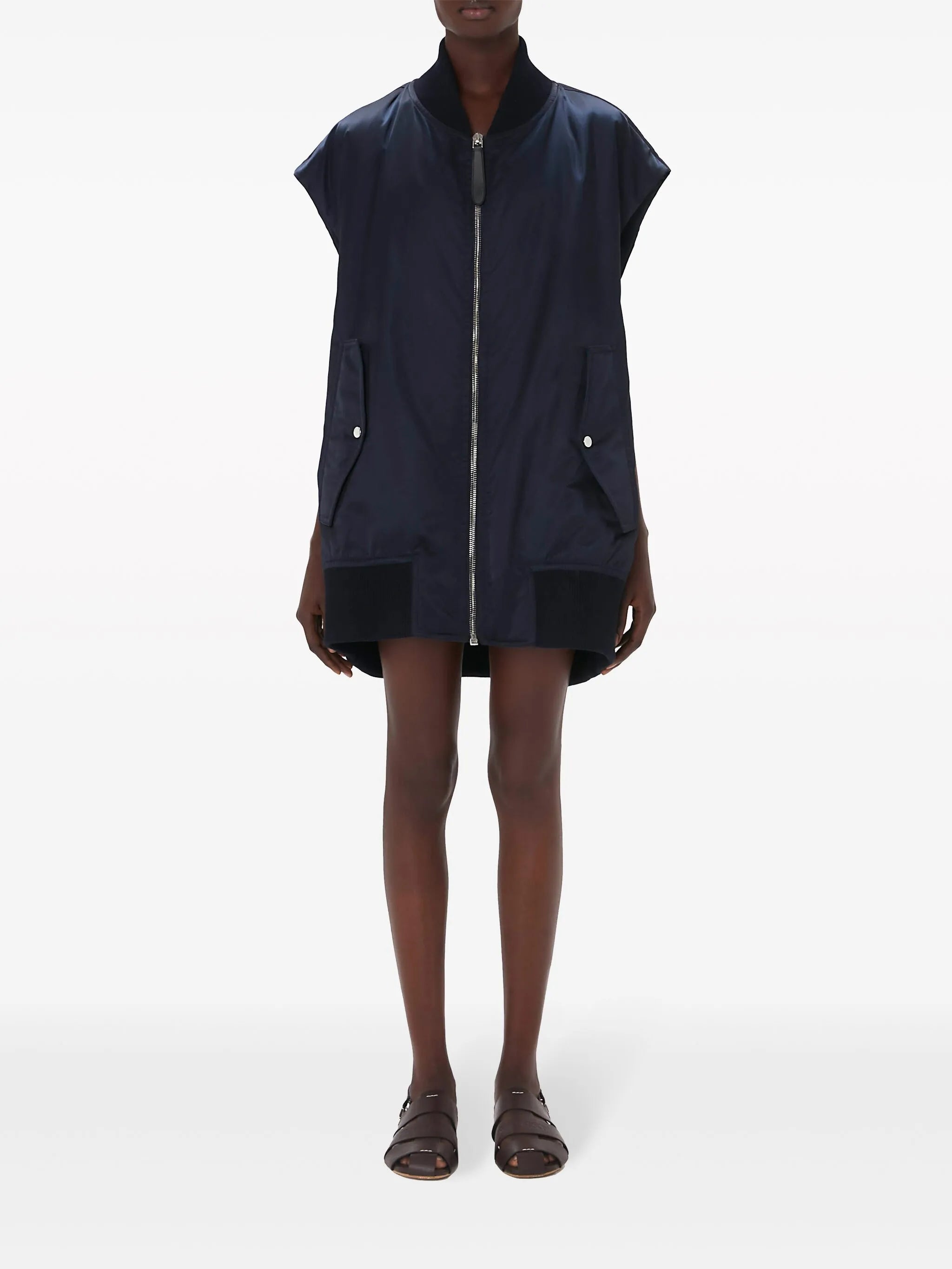 sleeveless bomber jacket