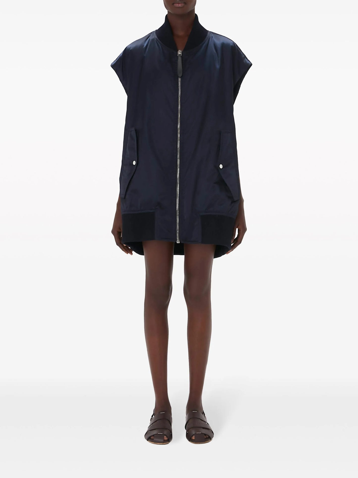 sleeveless bomber jacket