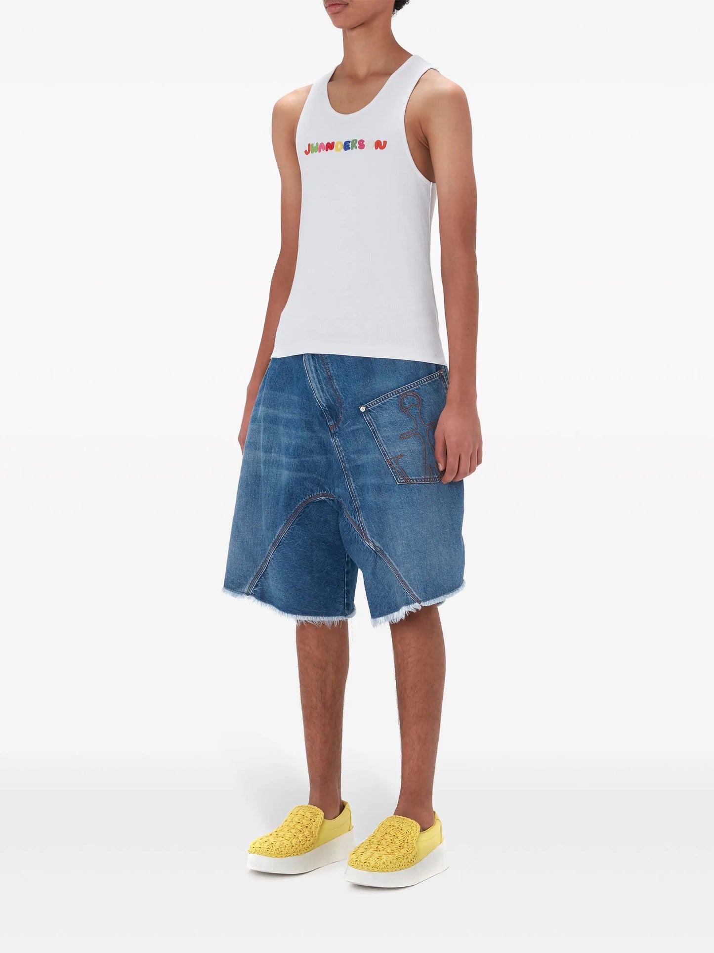 logo-embroidered cotton tank top