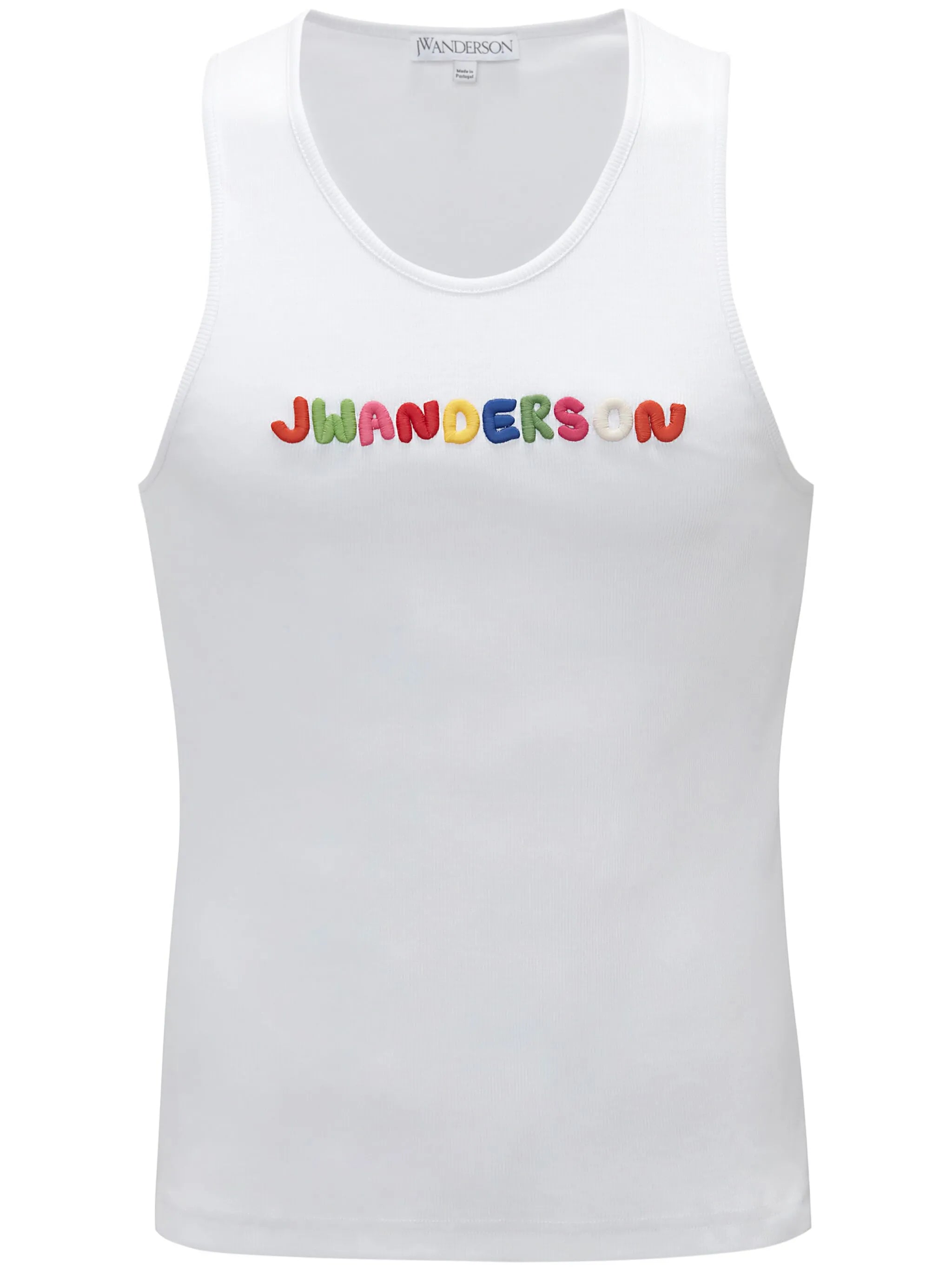 logo-embroidered cotton tank top