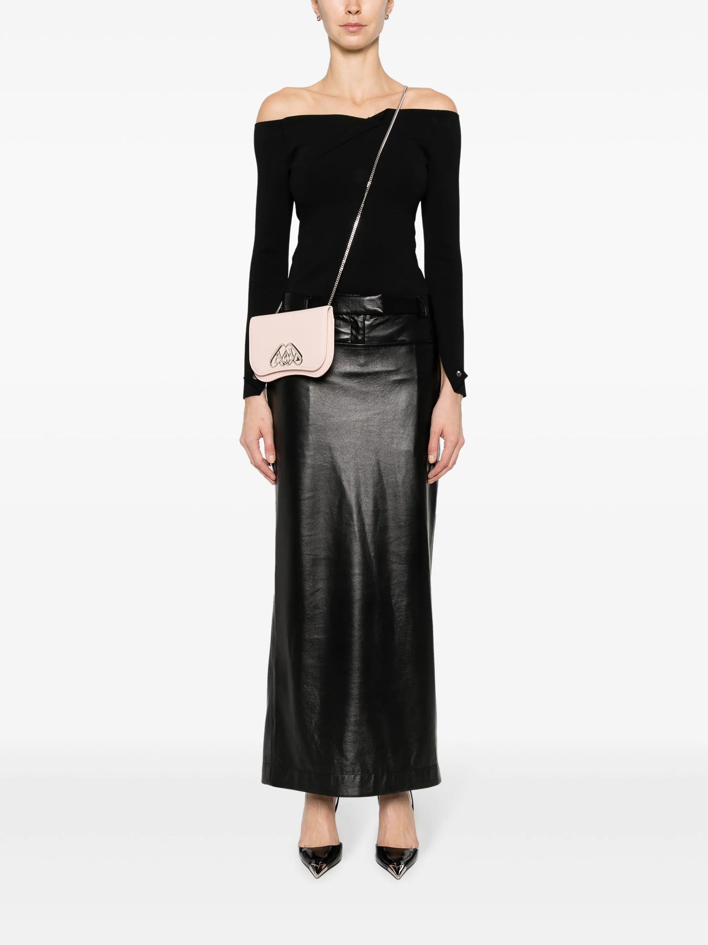logo-plaque leather crossbody bag