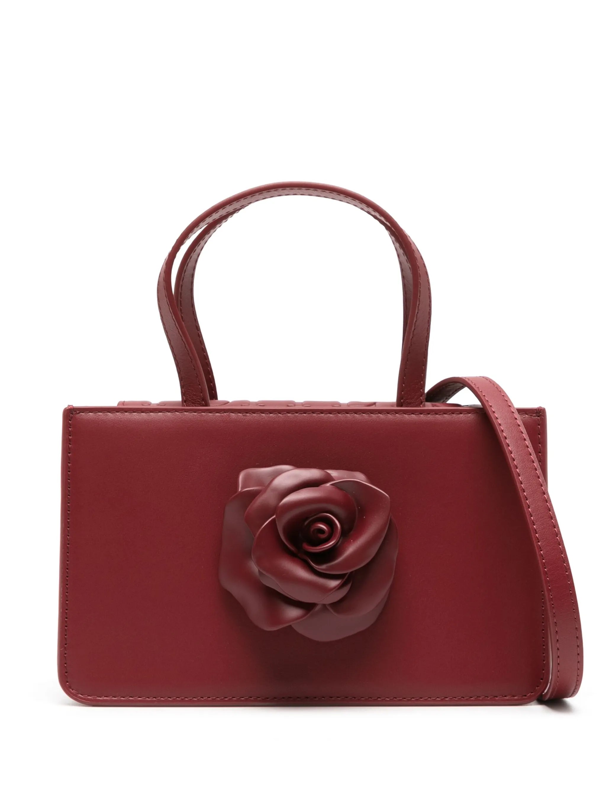mini Rose leather tote bag