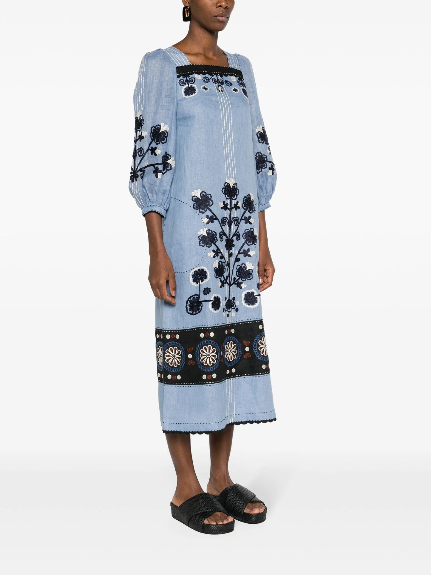Ulya linen midi dress