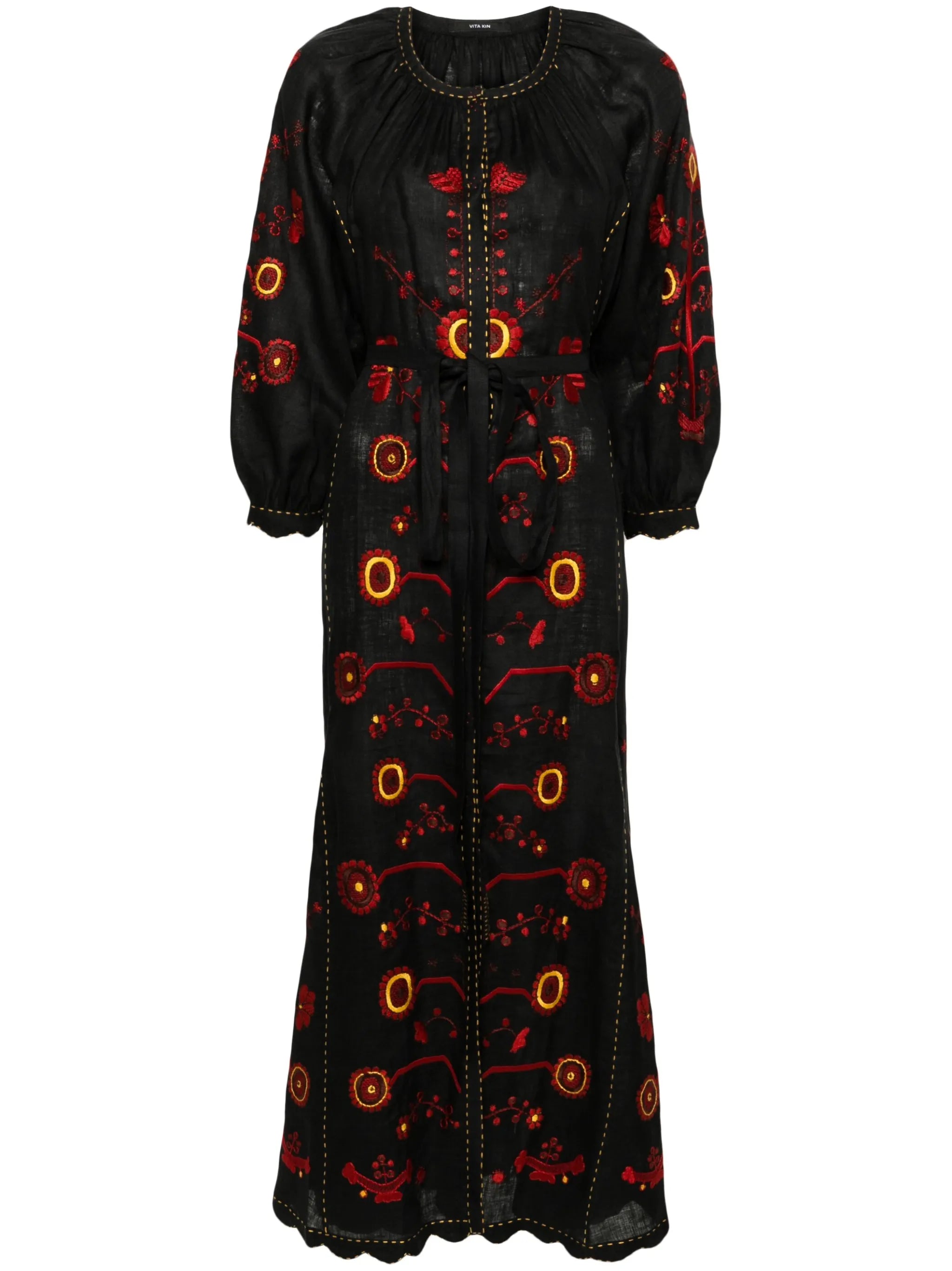 Nathalie linen midi dress