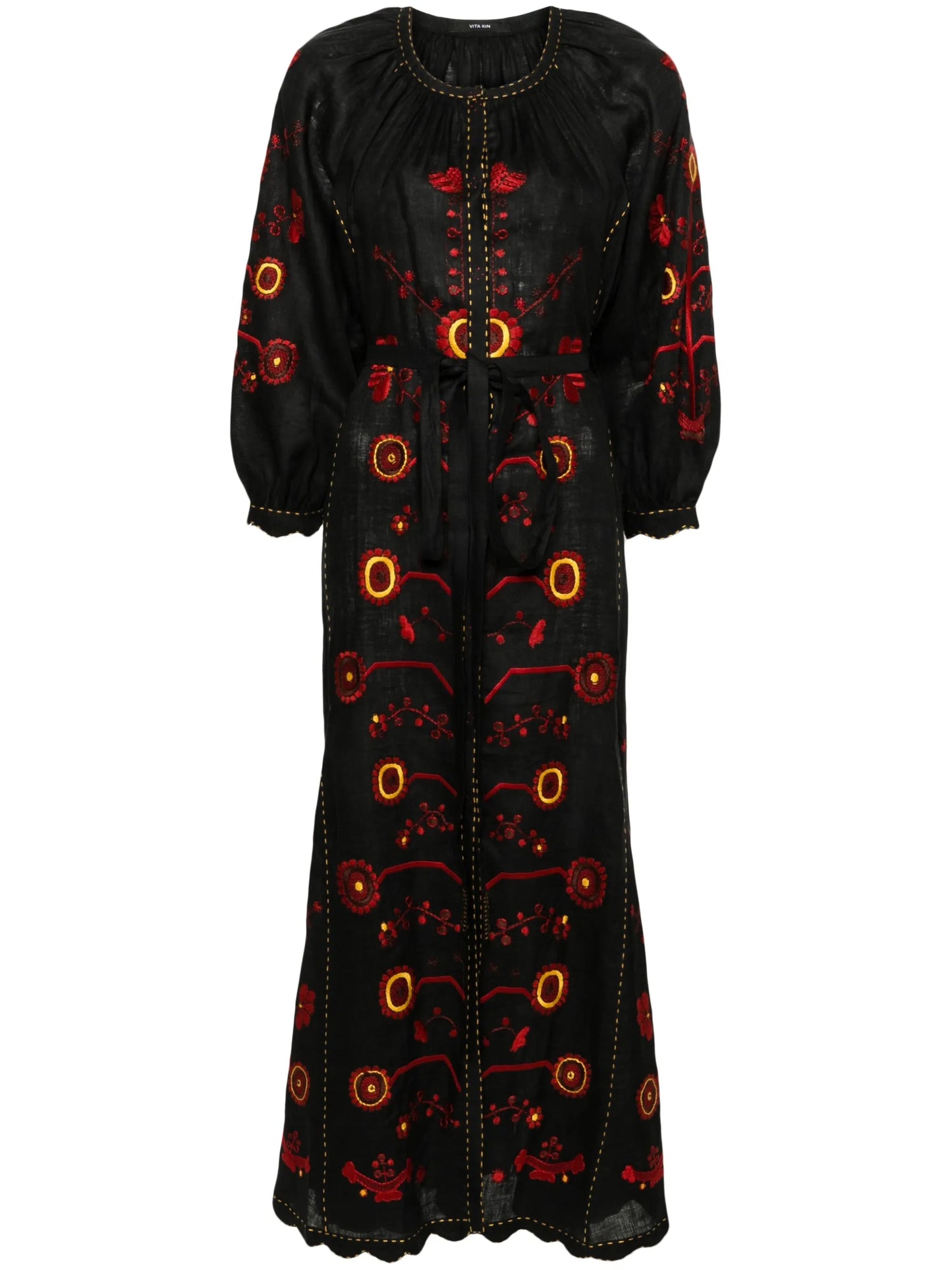 Nathalie linen midi dress