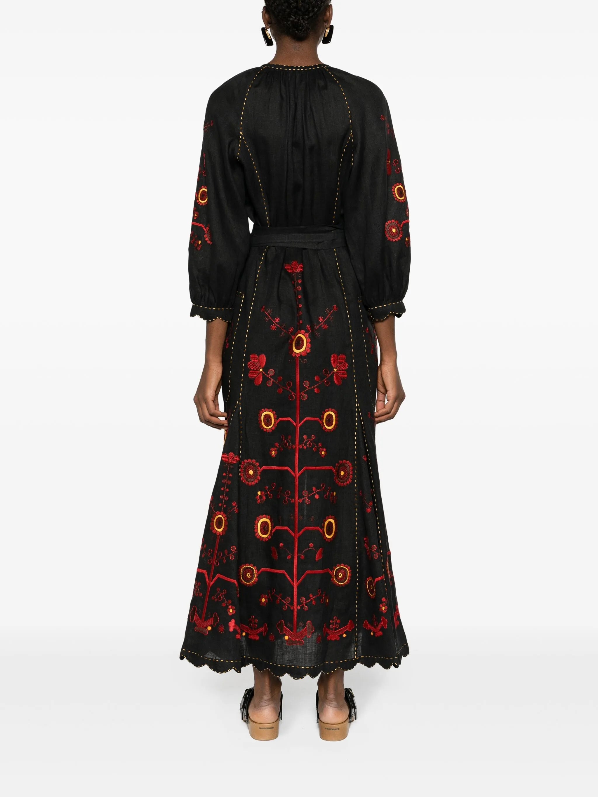 Nathalie linen midi dress