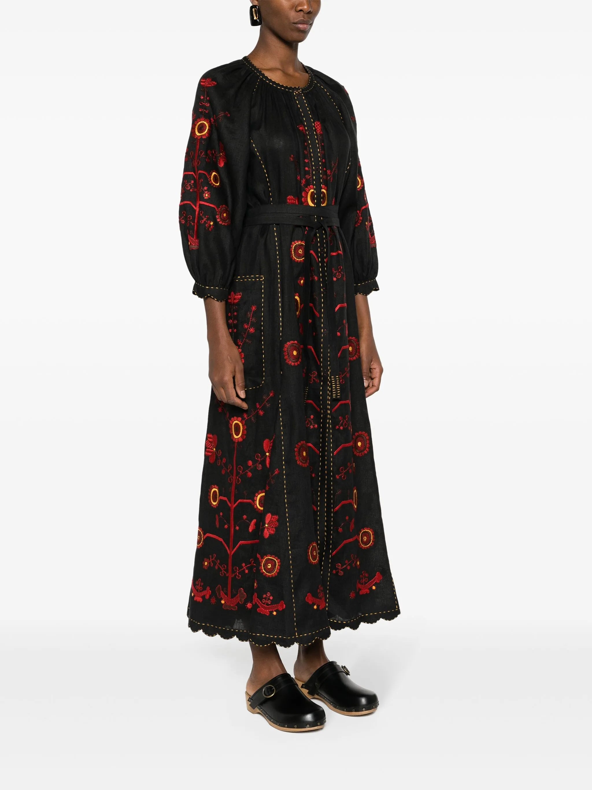 Nathalie linen midi dress