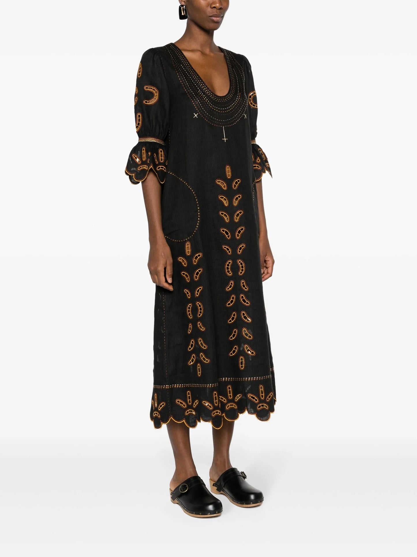 Nicholas linen midi dress