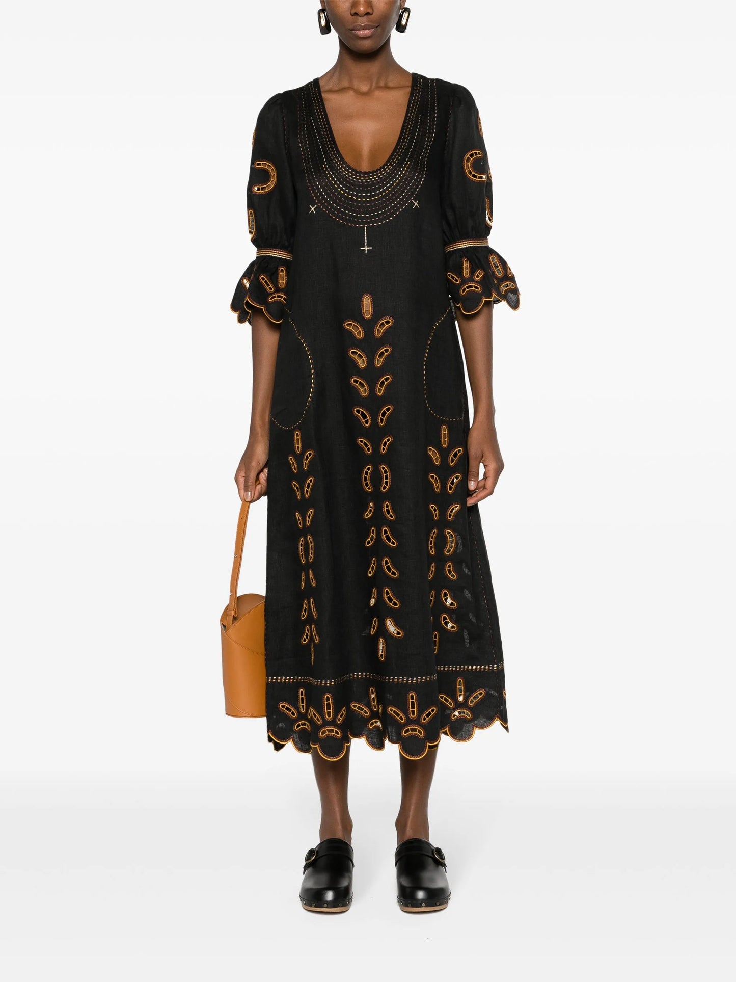 Nicholas linen midi dress