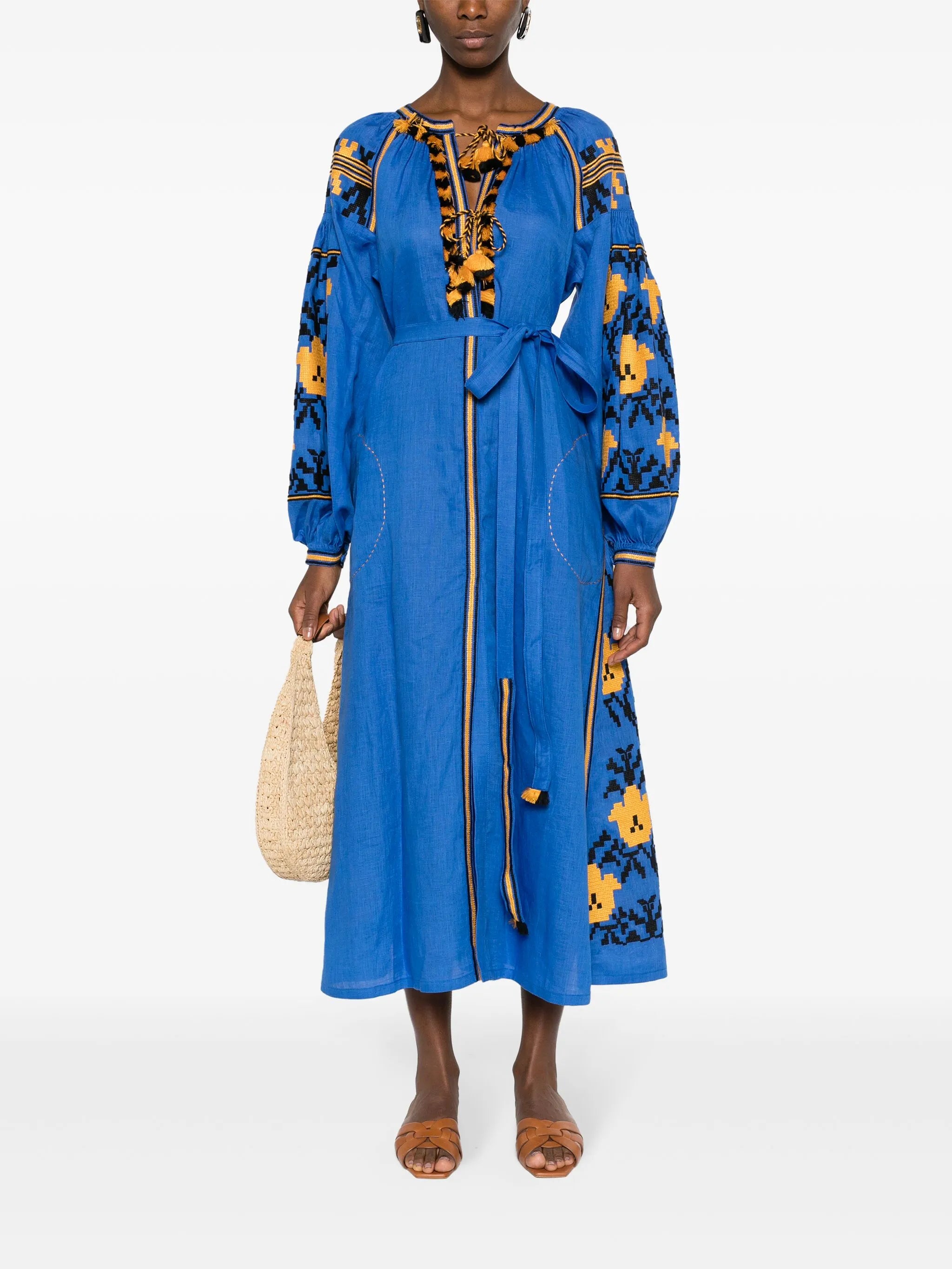 Tulip linen midi dress