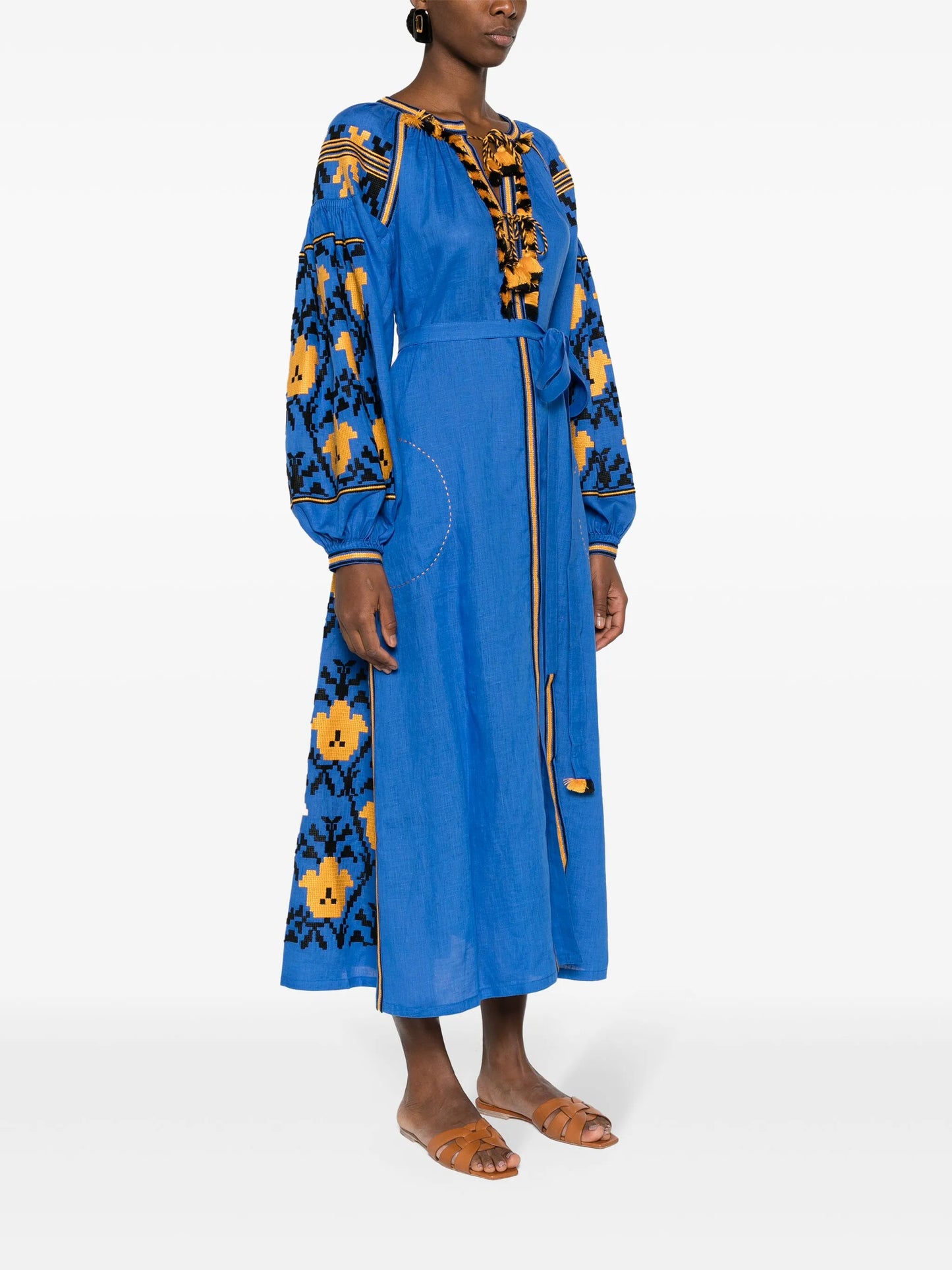 Tulip linen midi dress