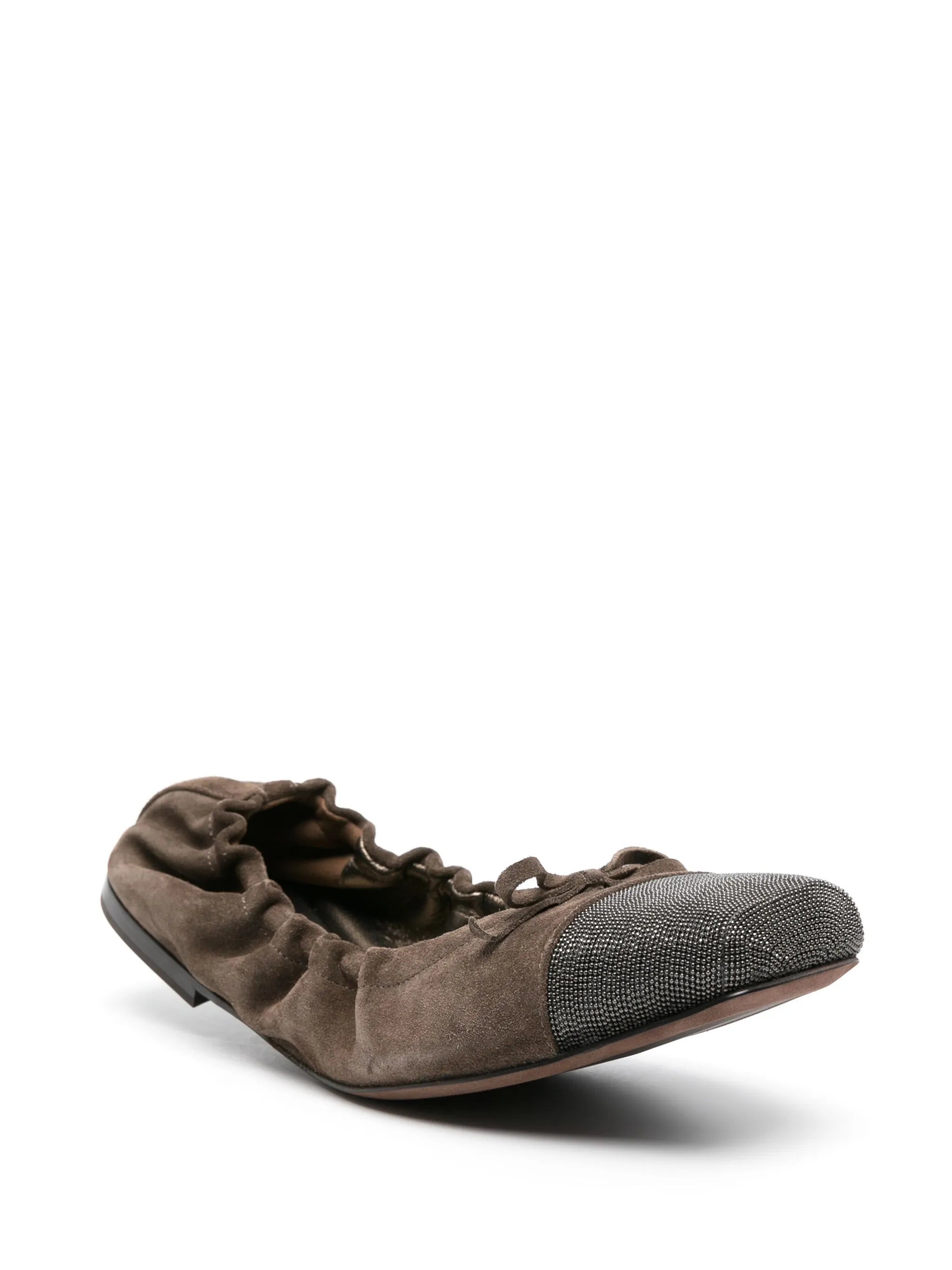 beaded leather ballerina shoes