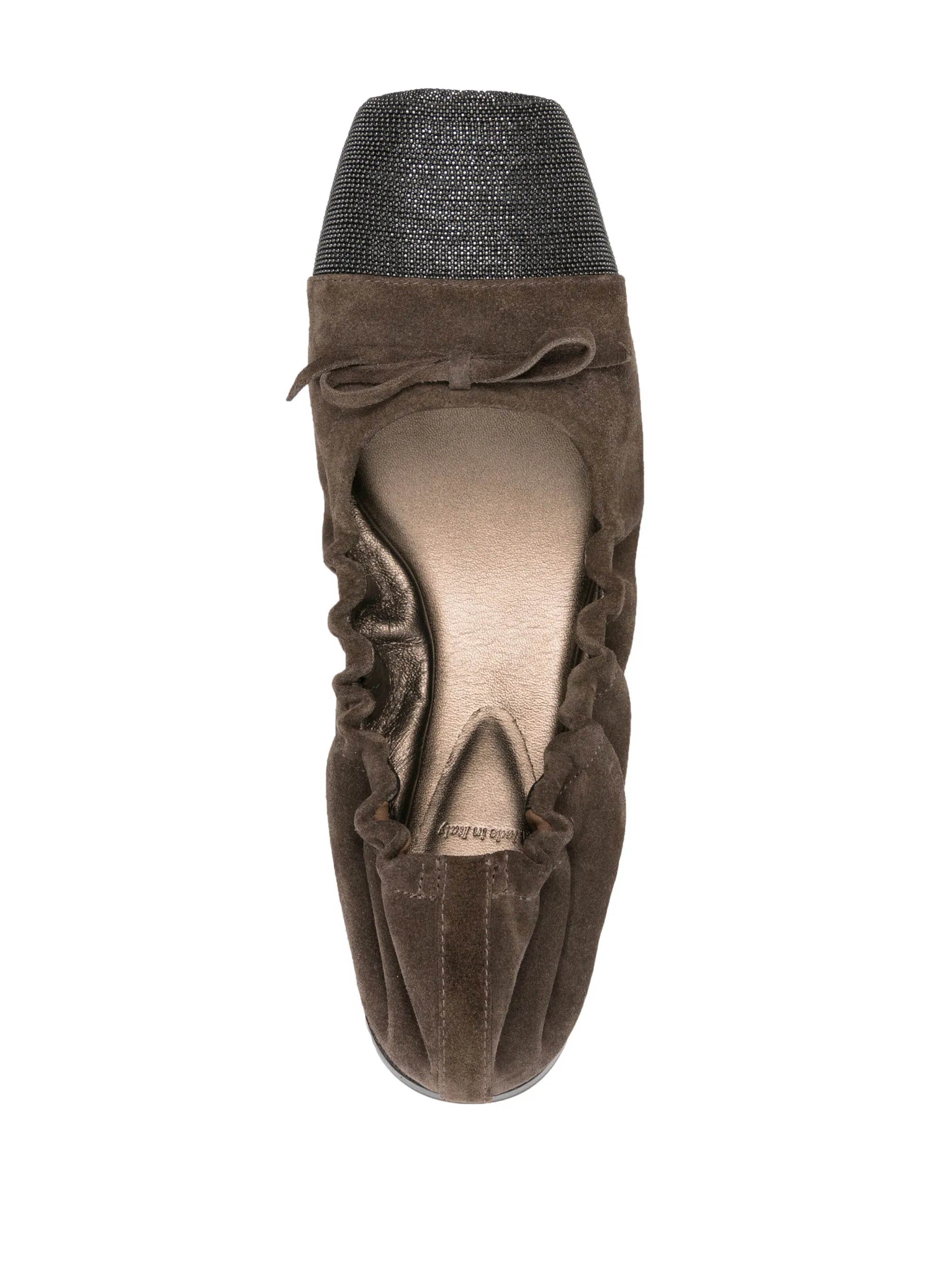 beaded leather ballerina shoes