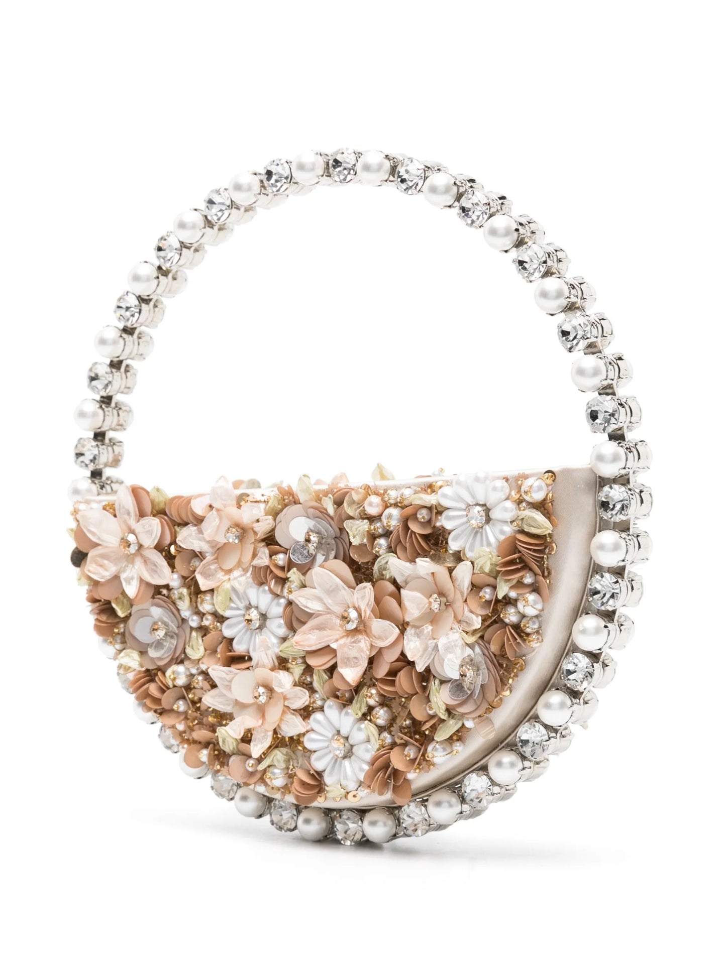 Eternity floral-appliqué clutch bag