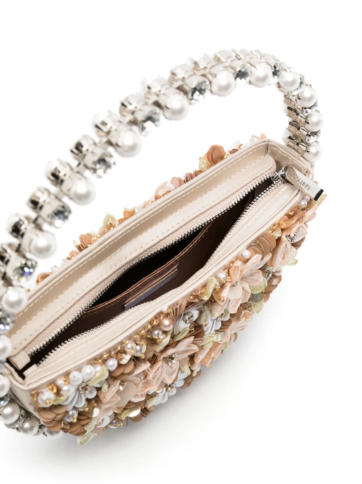 Eternity floral-appliqué clutch bag