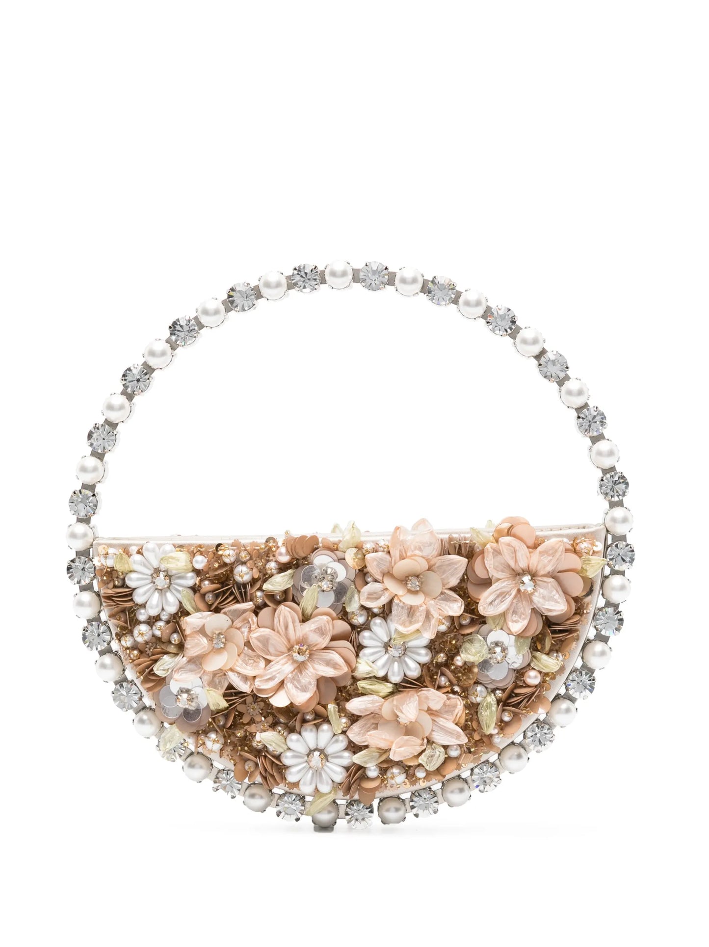 Eternity floral-appliqué clutch bag