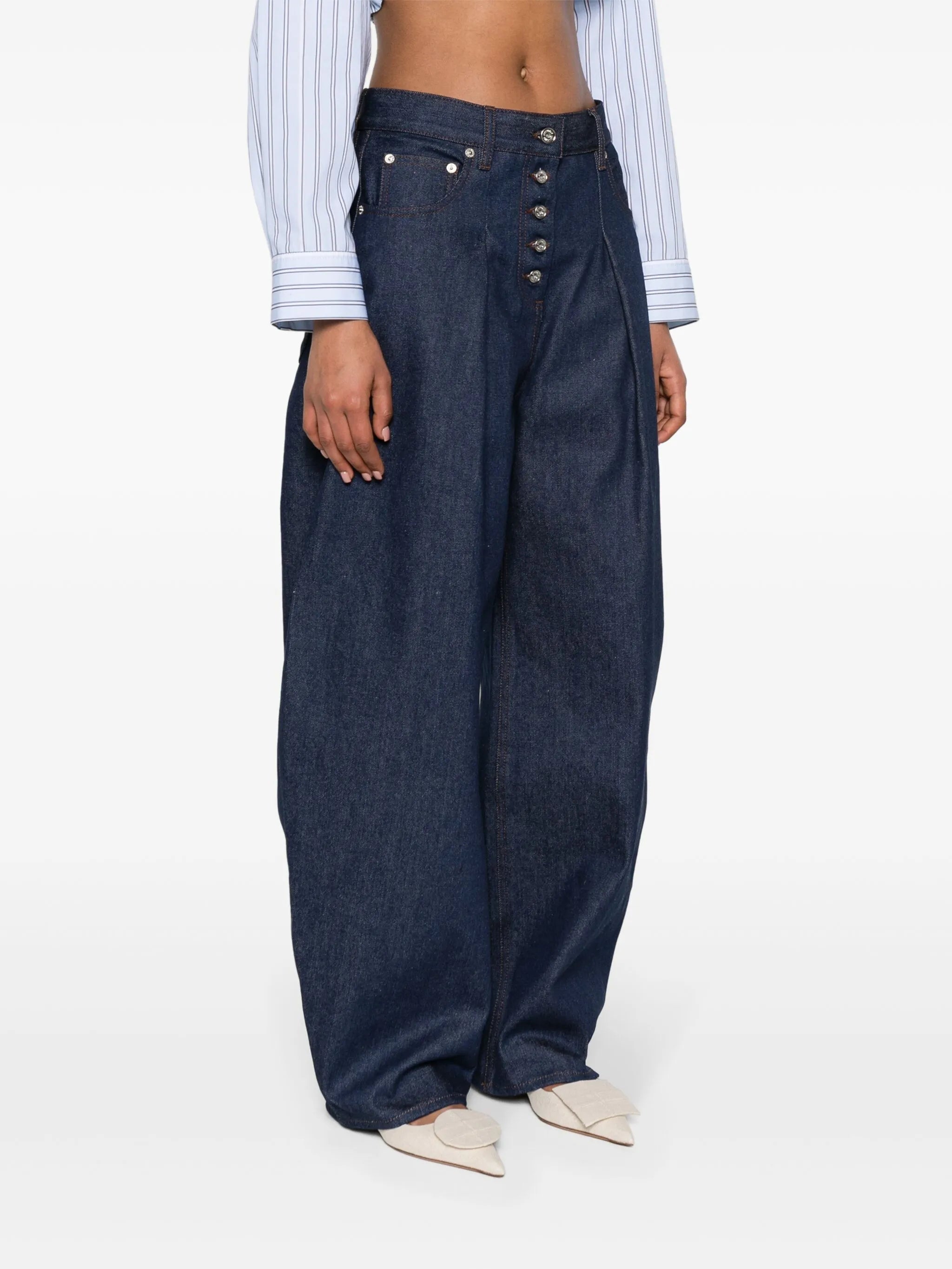 Le De-Nimes Ovalo mid-rise wide-leg jeans