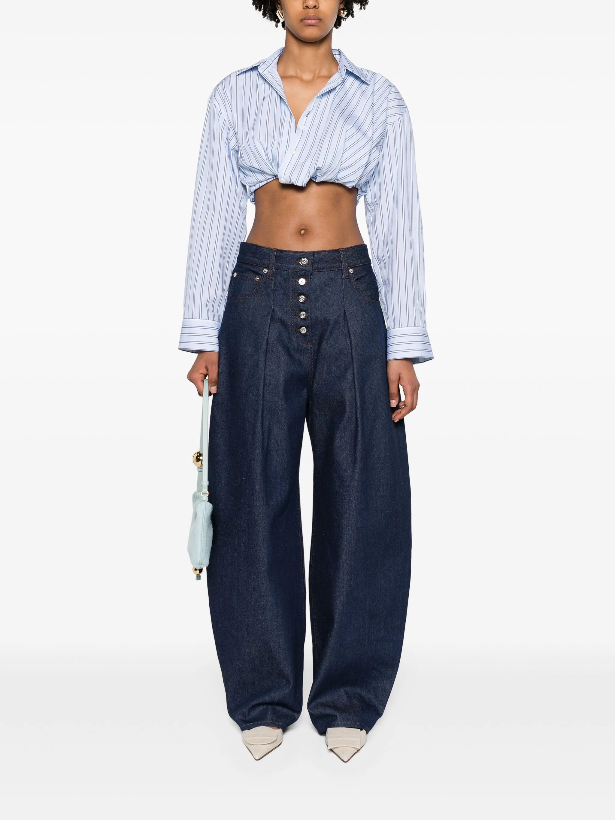 Le De-Nimes Ovalo mid-rise wide-leg jeans