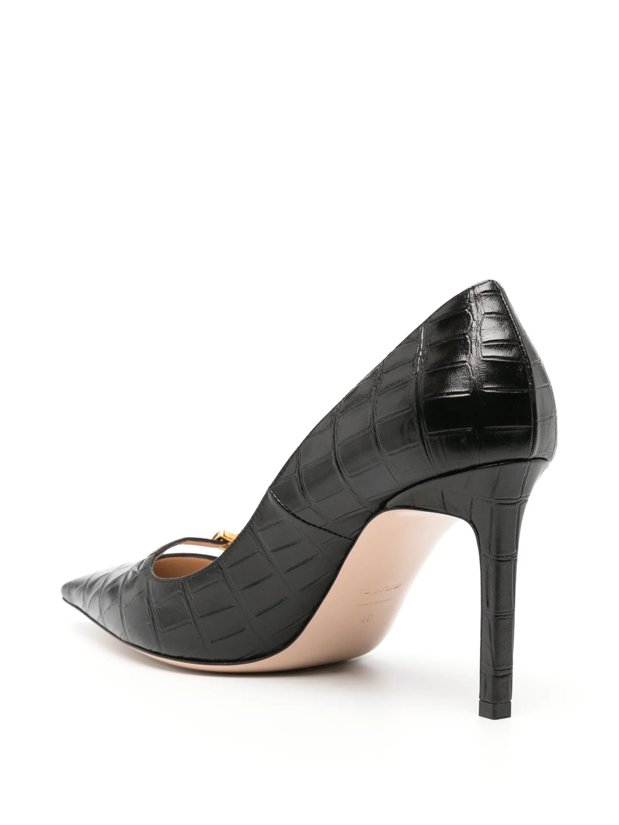 Angelina 85mm crocodile-effect pumps